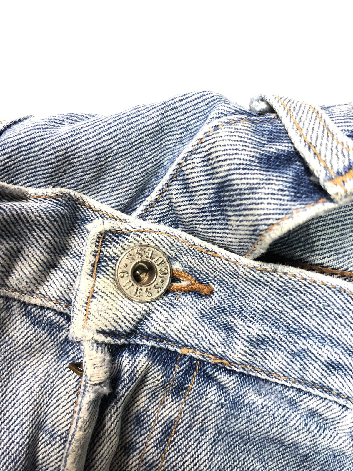 Guess × Vintage VINTAGE 80s GUESS BLUE WASH DISSTRESSED DENIM Size US 37 - 14 Thumbnail