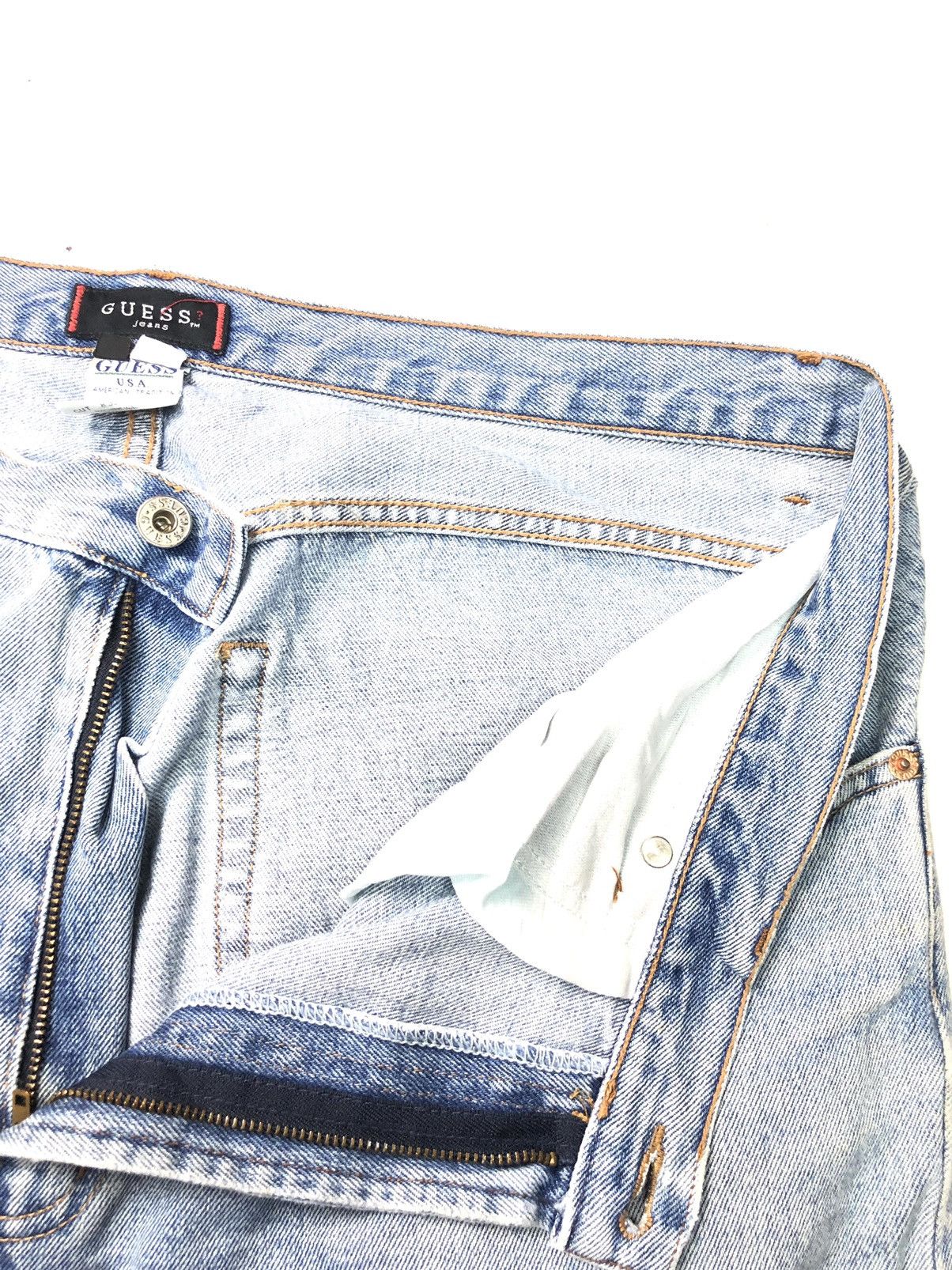Guess × Vintage VINTAGE 80s GUESS BLUE WASH DISSTRESSED DENIM Size US 37 - 13 Thumbnail