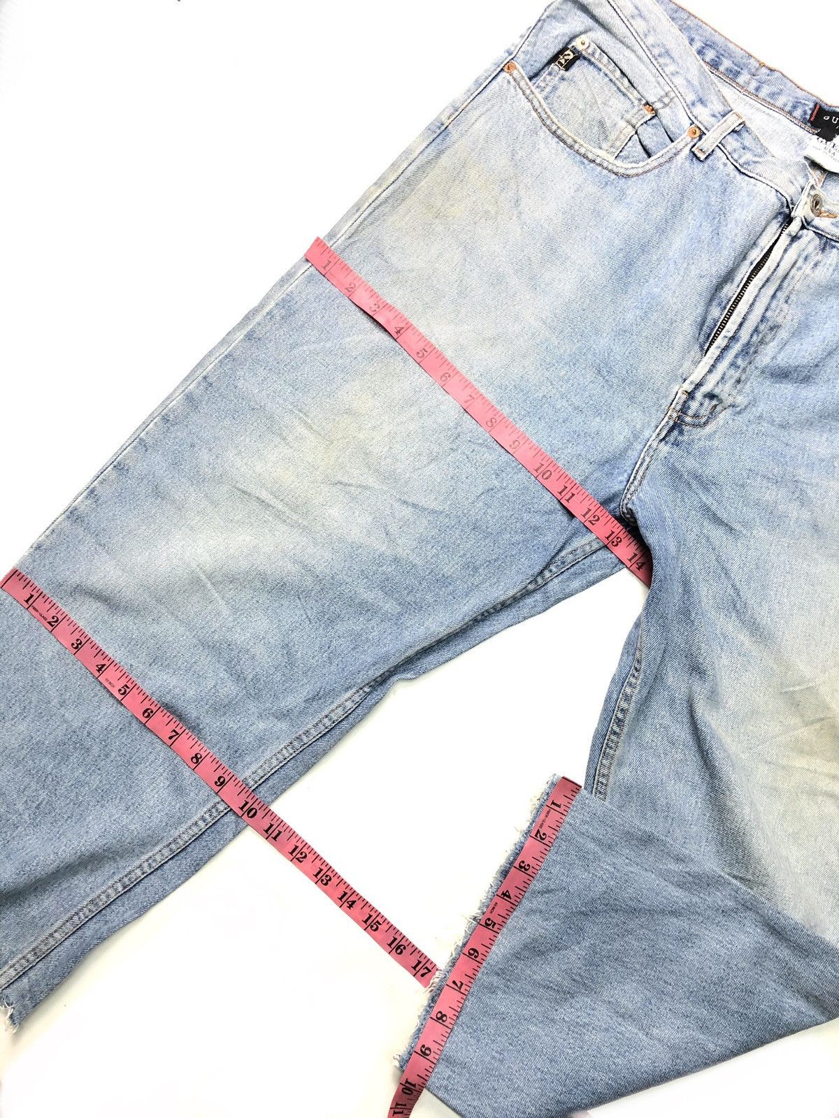 Guess × Vintage VINTAGE 80s GUESS BLUE WASH DISSTRESSED DENIM Size US 37 - 18 Thumbnail