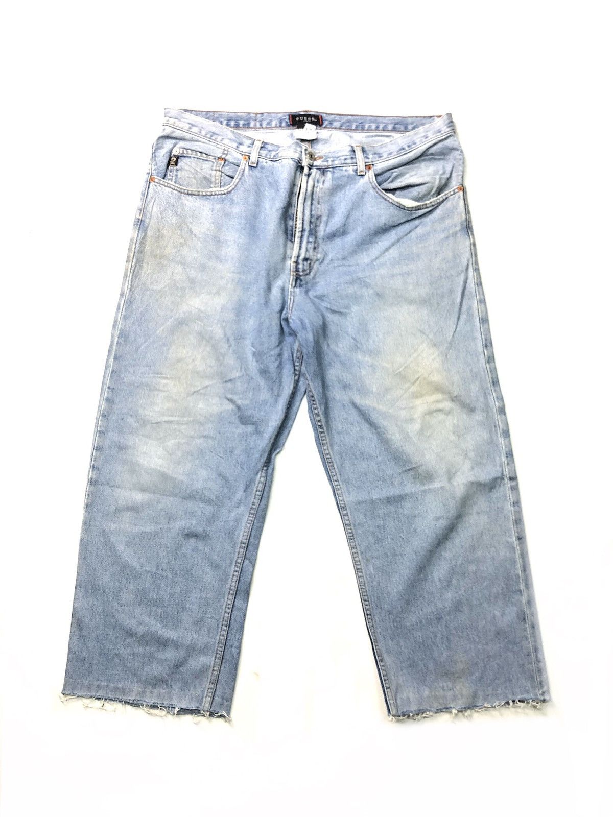 Guess × Vintage VINTAGE 80s GUESS BLUE WASH DISSTRESSED DENIM Size US 37 - 7 Thumbnail