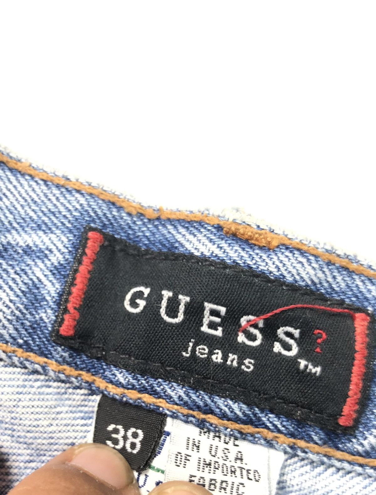 Guess × Vintage VINTAGE 80s GUESS BLUE WASH DISSTRESSED DENIM Size US 37 - 10 Thumbnail