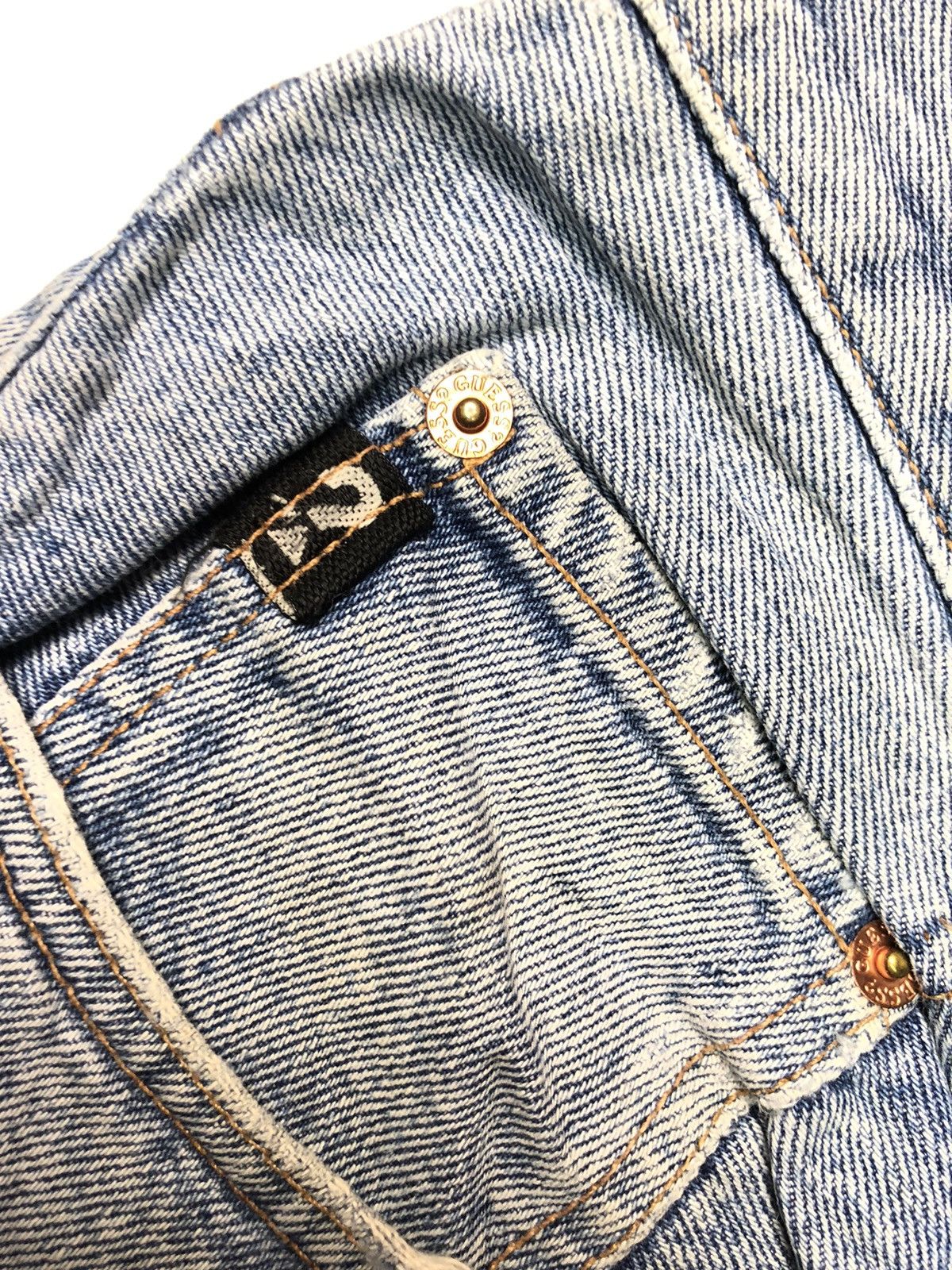 Guess × Vintage VINTAGE 80s GUESS BLUE WASH DISSTRESSED DENIM Size US 37 - 9 Thumbnail