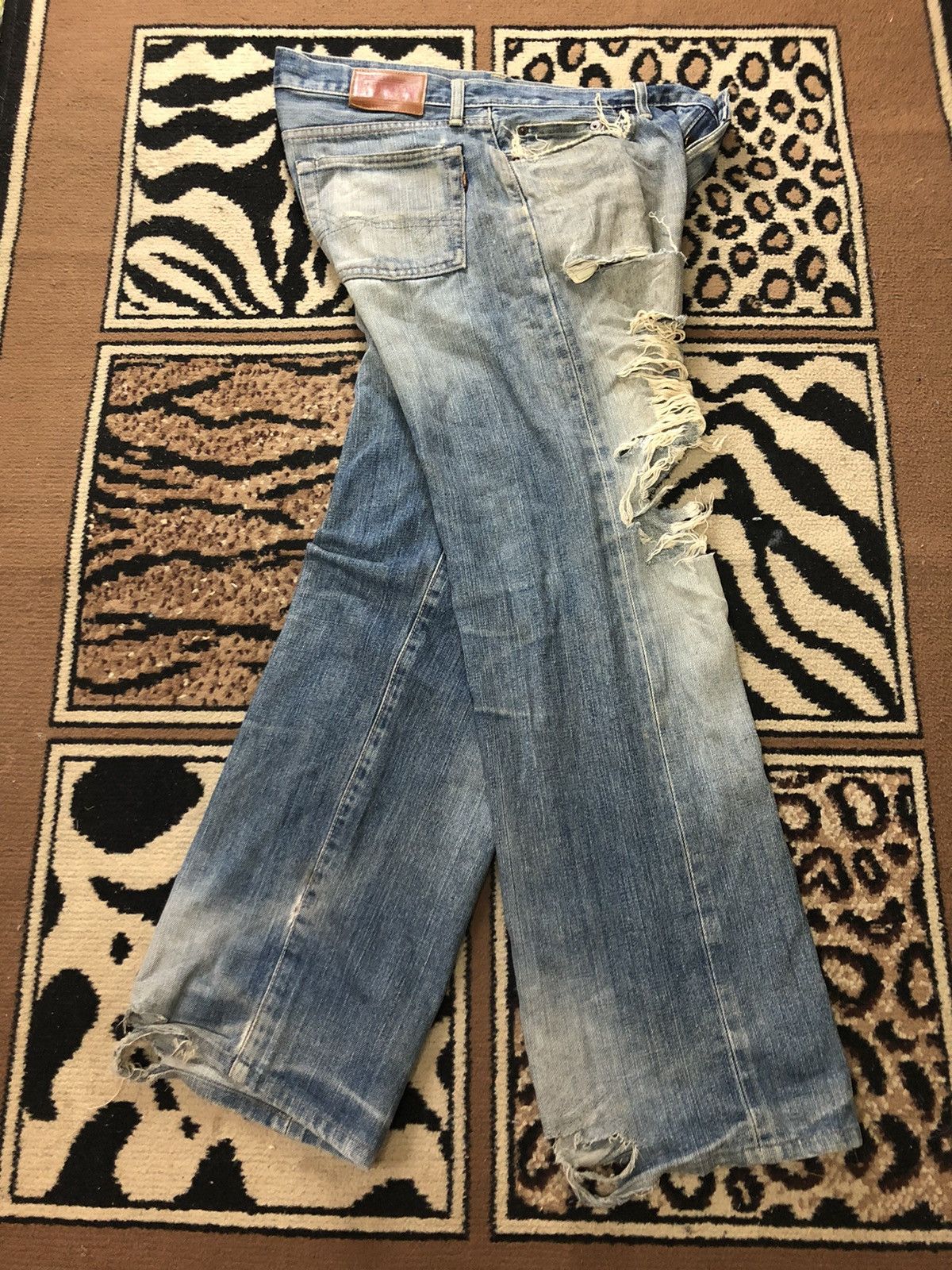 Edwin × Vintage VINTAGE SELVEDGE EDWIN 505 LOWRIZE GRUNGE DISTRESSED DENIM Size US 34 / EU 50 - 14 Thumbnail
