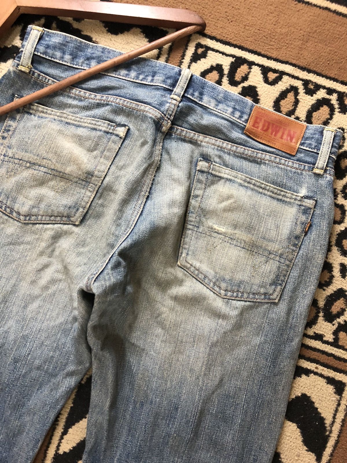 Edwin × Vintage VINTAGE SELVEDGE EDWIN 505 LOWRIZE GRUNGE DISTRESSED DENIM Size US 34 / EU 50 - 10 Thumbnail