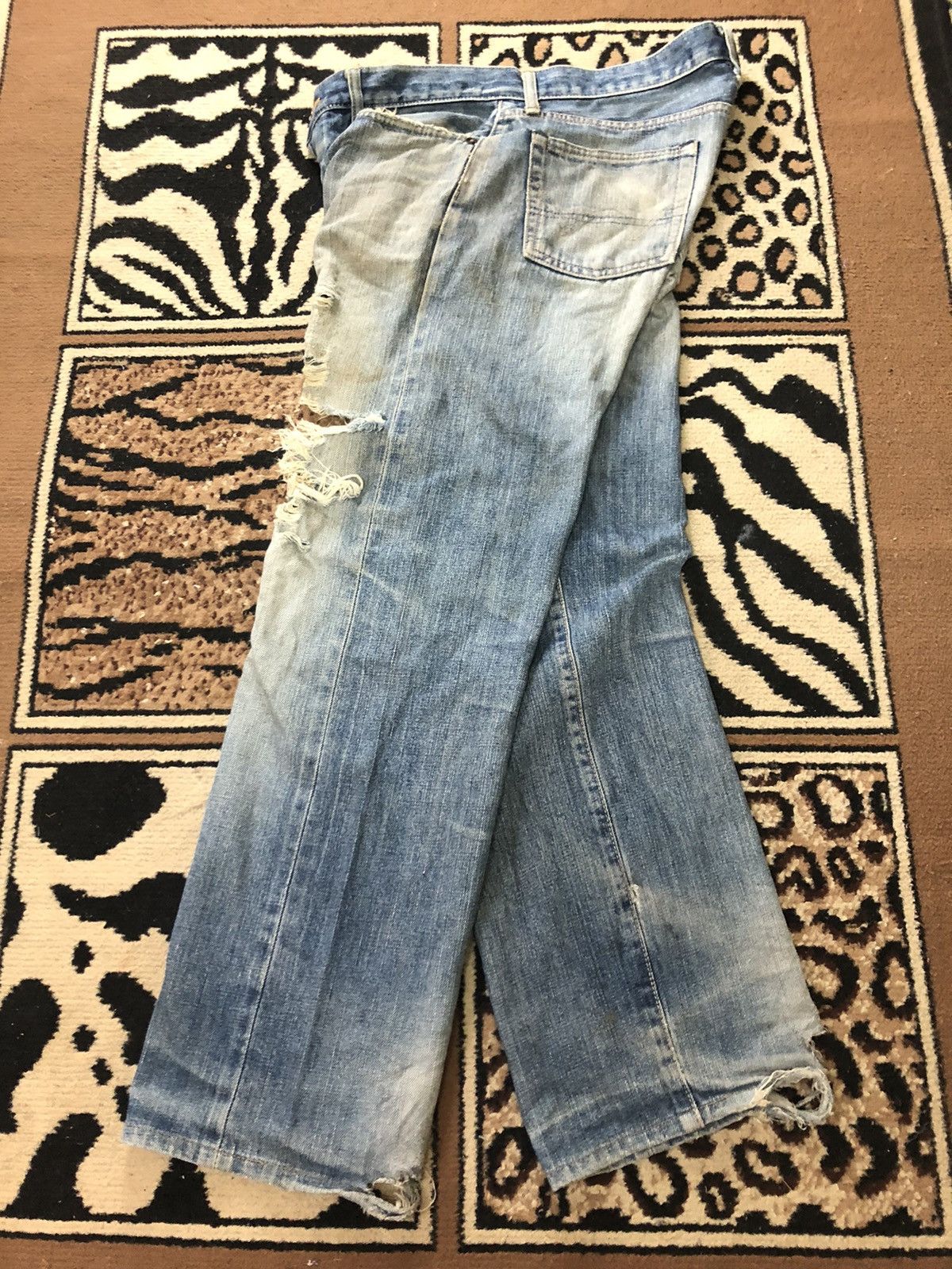 Edwin × Vintage VINTAGE SELVEDGE EDWIN 505 LOWRIZE GRUNGE DISTRESSED DENIM Size US 34 / EU 50 - 13 Thumbnail