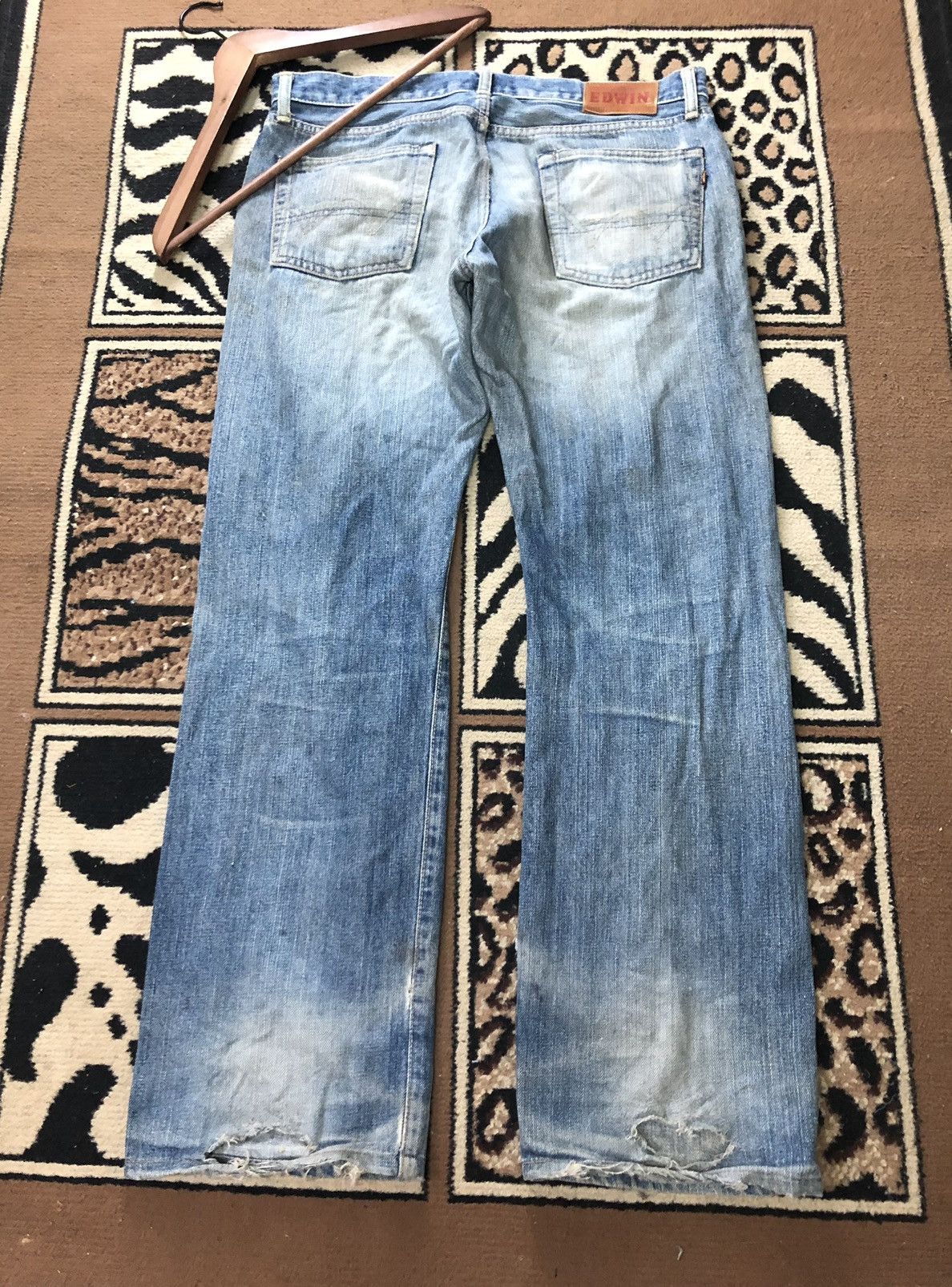 Edwin × Vintage VINTAGE SELVEDGE EDWIN 505 LOWRIZE GRUNGE DISTRESSED DENIM Size US 34 / EU 50 - 9 Thumbnail