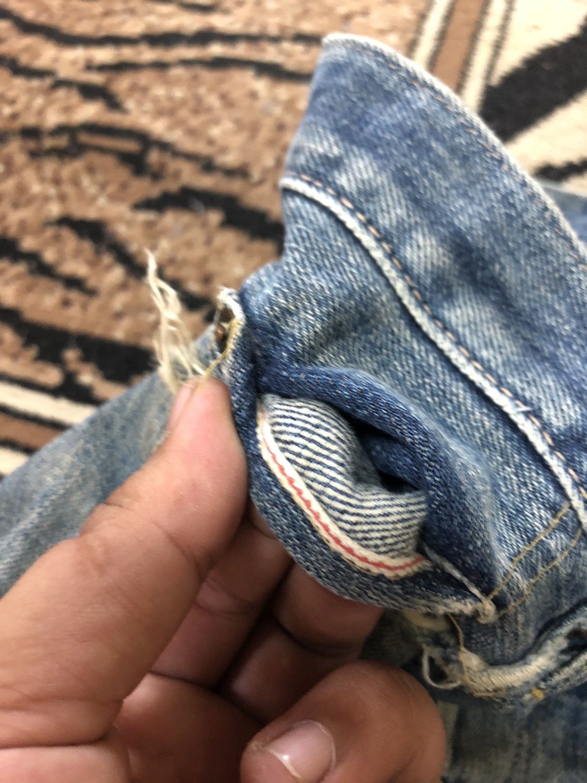 Edwin × Vintage VINTAGE SELVEDGE EDWIN 505 LOWRIZE GRUNGE DISTRESSED DENIM Size US 34 / EU 50 - 4 Thumbnail