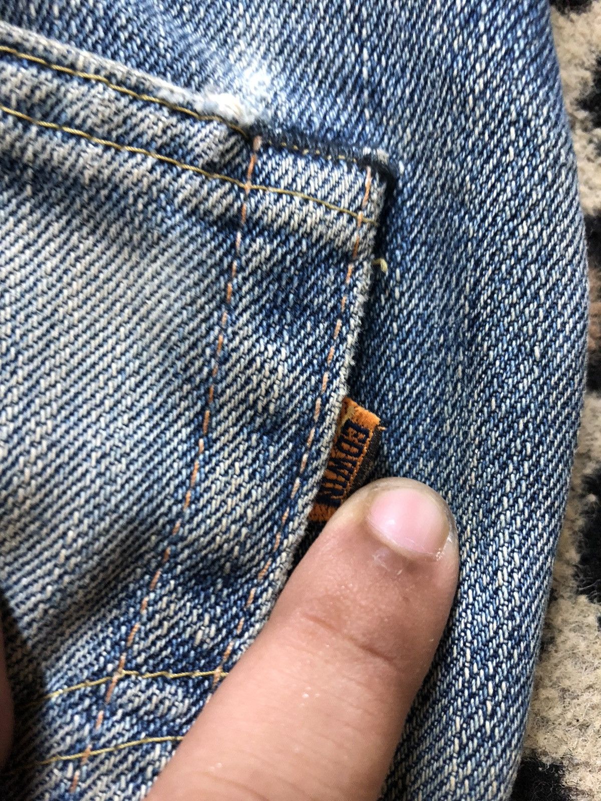 Edwin × Vintage VINTAGE SELVEDGE EDWIN 505 LOWRIZE GRUNGE DISTRESSED DENIM Size US 34 / EU 50 - 11 Thumbnail