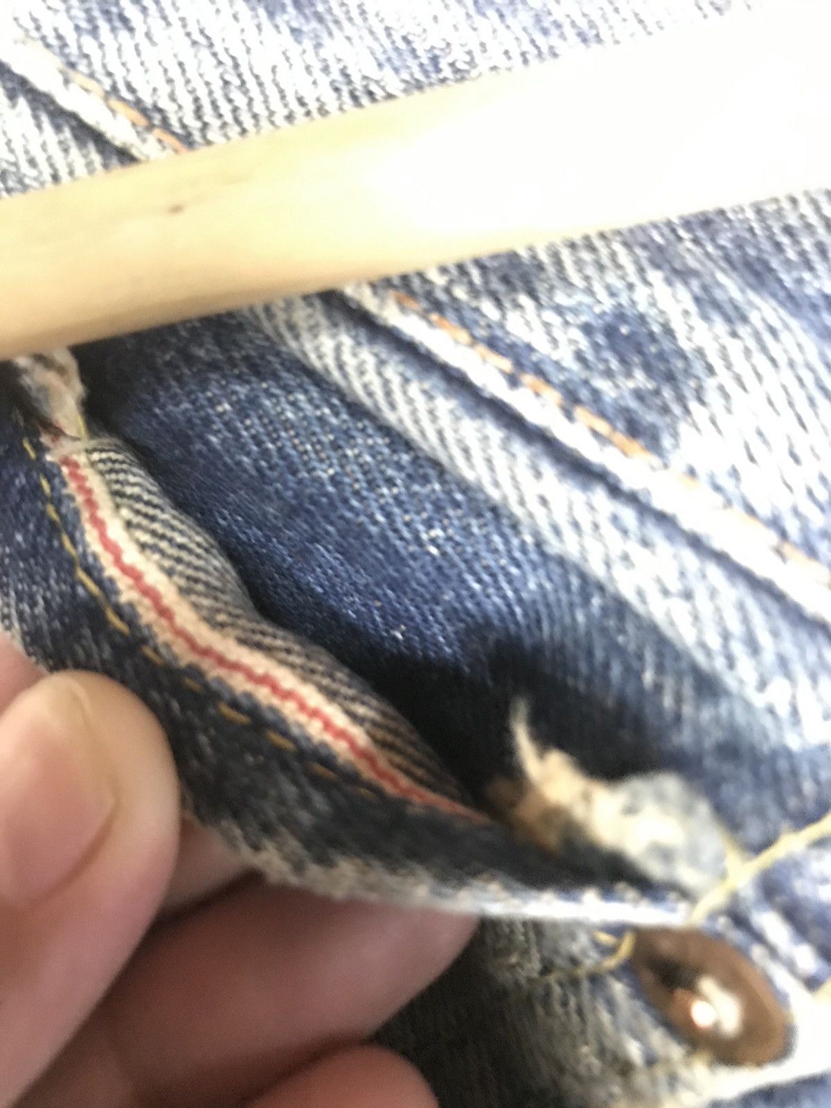 Edwin × Vintage VINTAGE RUSTY SELVEDGE EDWIN505 BLUE WASH DISTRESSED DENIM Size US 30 / EU 46 - 9 Thumbnail