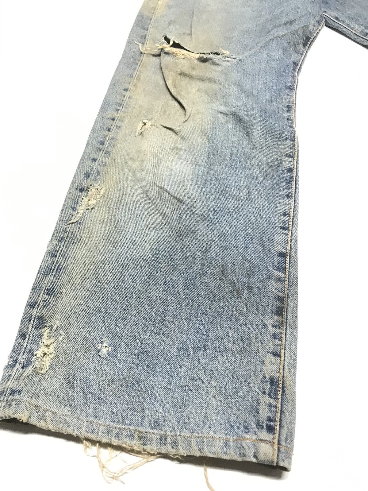 Edwin × Vintage VINTAGE RUSTY SELVEDGE EDWIN505 BLUE WASH DISTRESSED DENIM Size US 30 / EU 46 - 7 Thumbnail