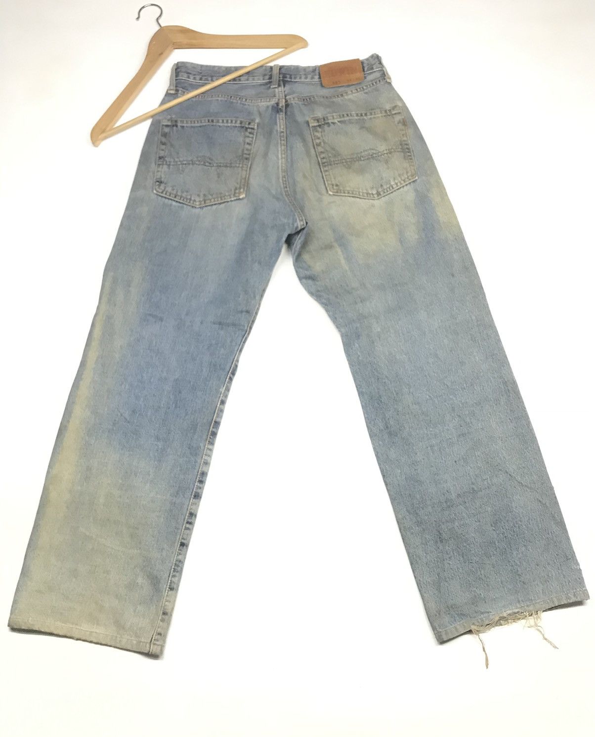 Edwin × Vintage VINTAGE RUSTY SELVEDGE EDWIN505 BLUE WASH DISTRESSED DENIM Size US 30 / EU 46 - 1 Thumbnail
