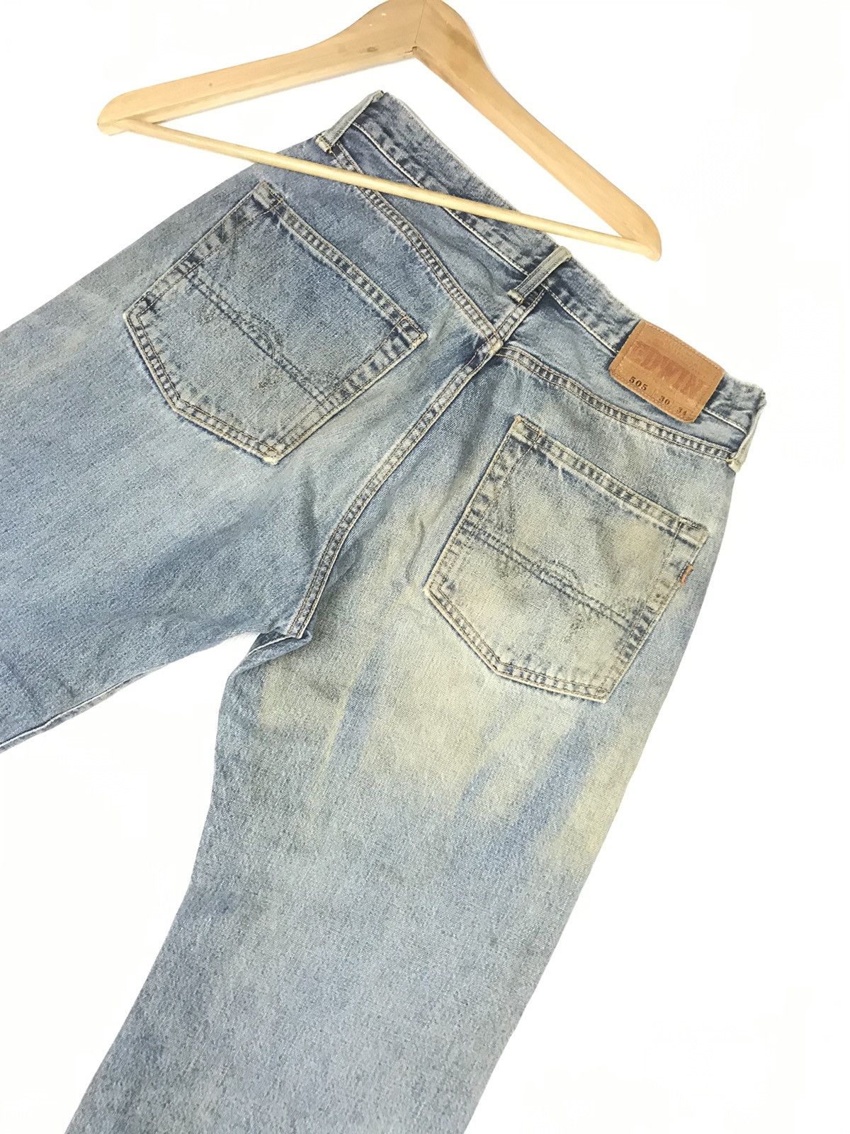 Edwin × Vintage VINTAGE RUSTY SELVEDGE EDWIN505 BLUE WASH DISTRESSED DENIM Size US 30 / EU 46 - 2 Thumbnail