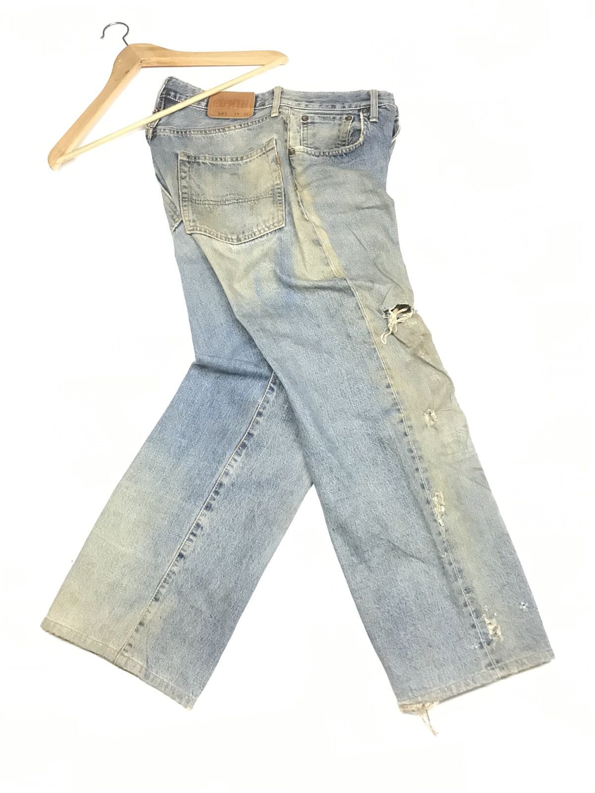 Edwin × Vintage VINTAGE RUSTY SELVEDGE EDWIN505 BLUE WASH DISTRESSED DENIM Size US 30 / EU 46 - 14 Thumbnail