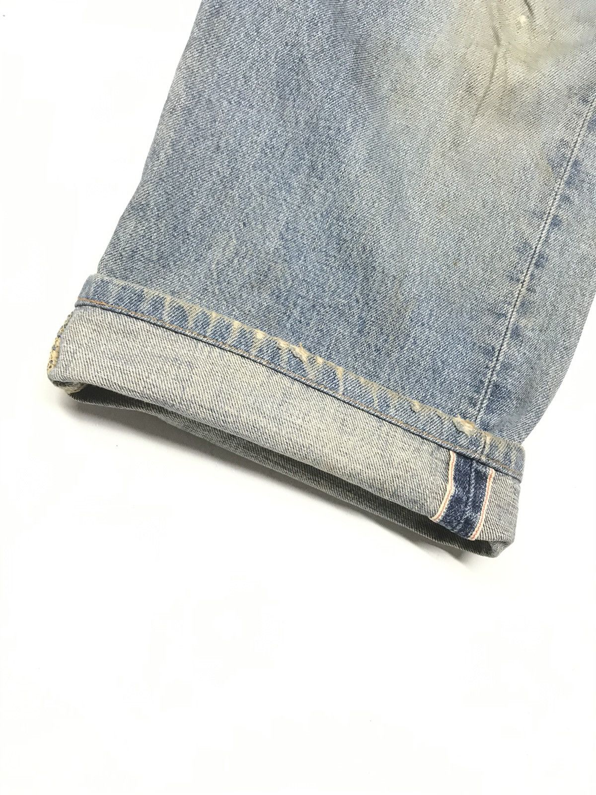 Edwin × Vintage VINTAGE RUSTY SELVEDGE EDWIN505 BLUE WASH DISTRESSED DENIM Size US 30 / EU 46 - 5 Thumbnail