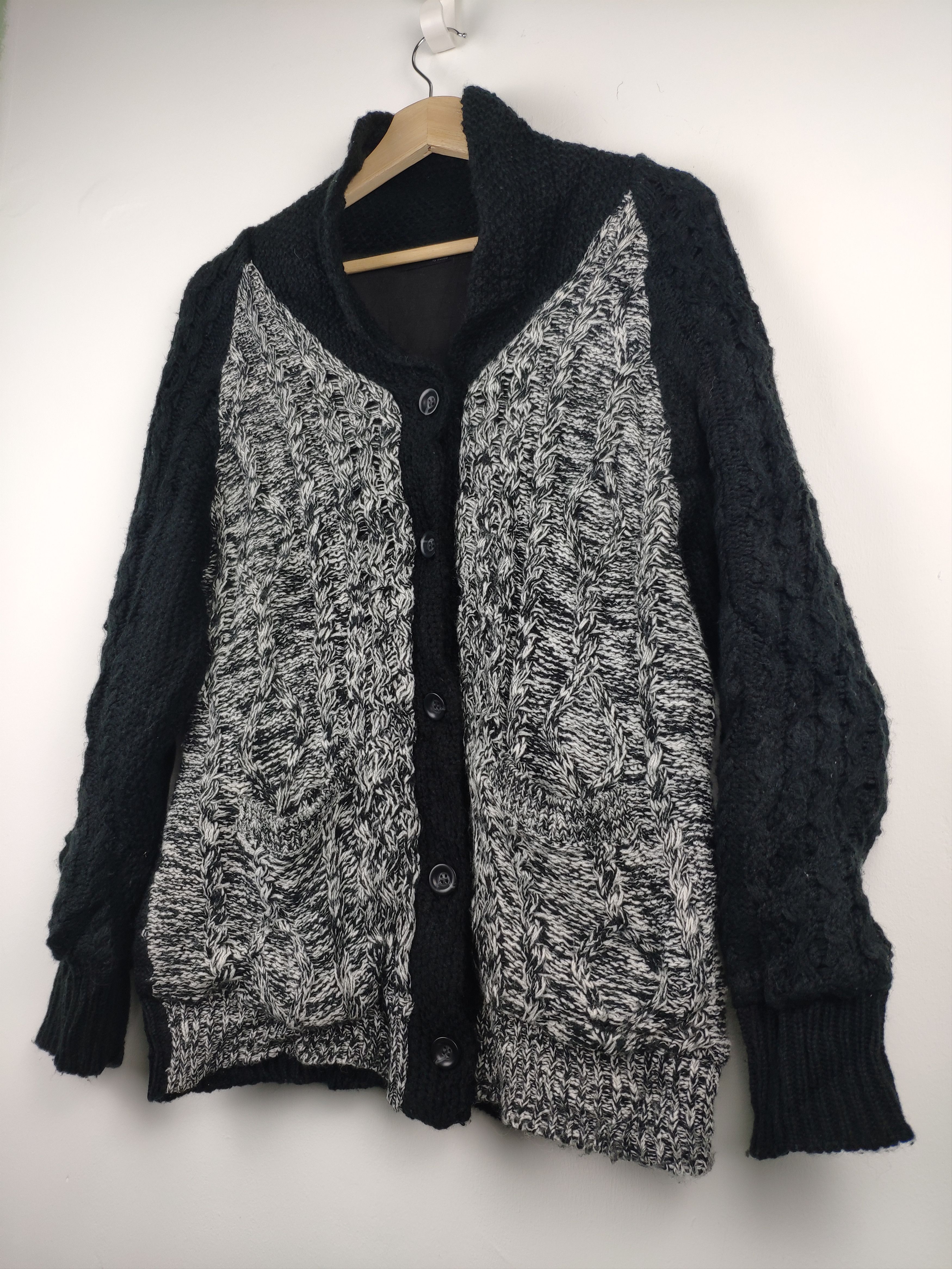 Aran Isles Knitwear × Japanese Brand Vintage Wool Knit Cardigan Jacket Azul by Moussy Size US S / EU 44-46 / 1 - 2 Thumbnail