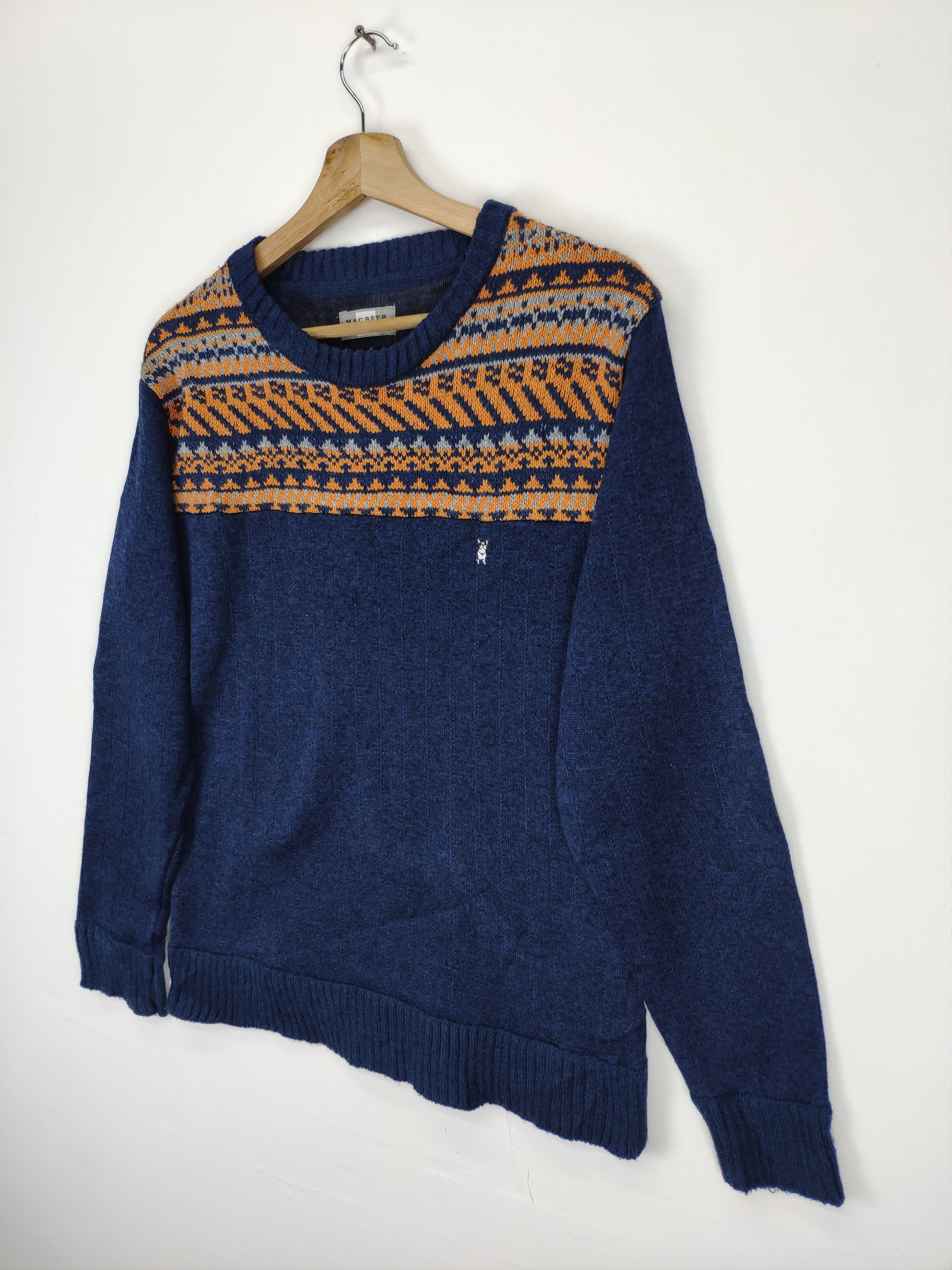 Aran Sweater Market × Japanese Brand × Macbeth Macbeth Wool Knit Sweater Crewneck Size US M / EU 48-50 / 2 - 2 Thumbnail