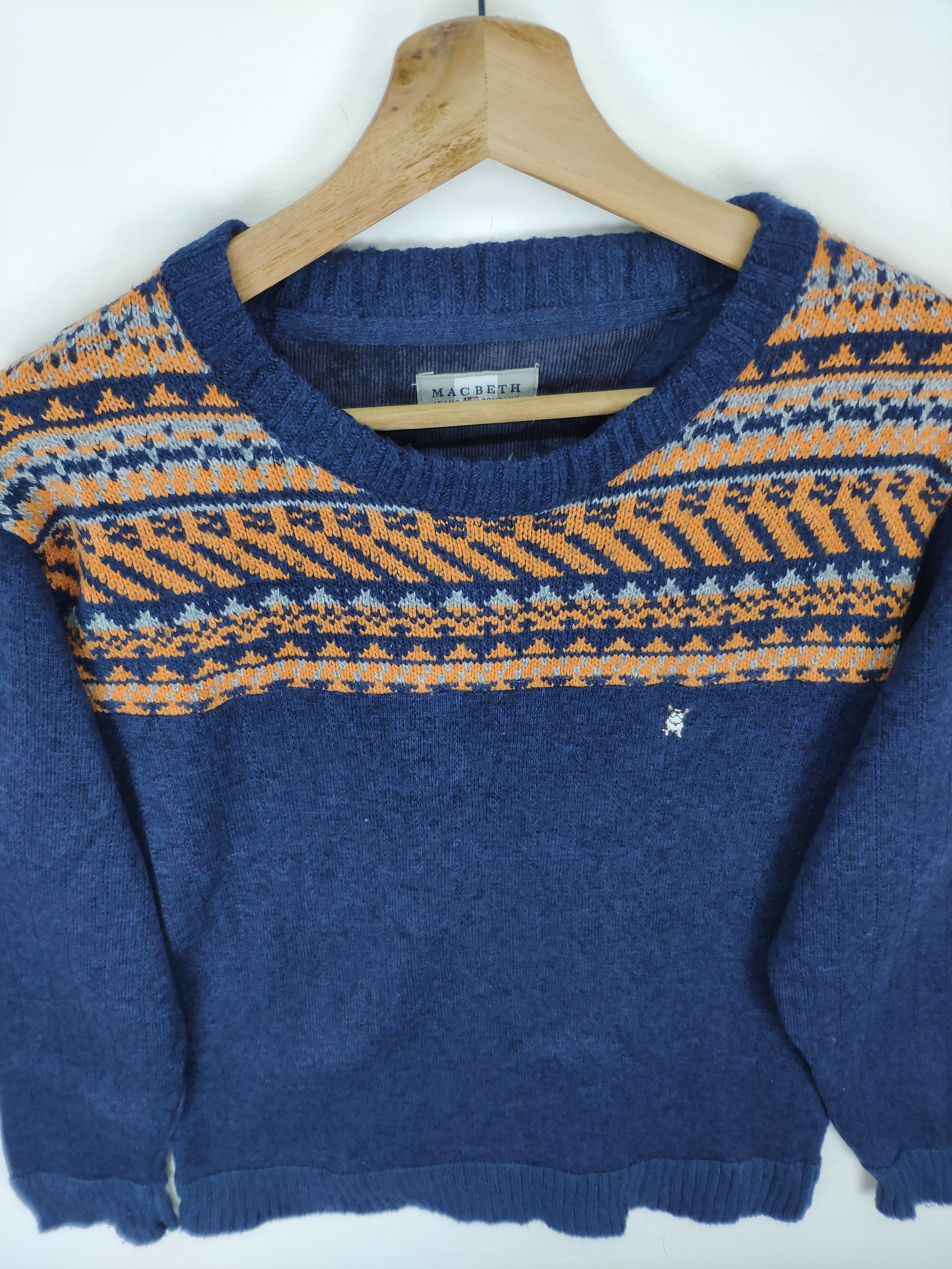 Aran Sweater Market × Japanese Brand × Macbeth Macbeth Wool Knit Sweater Crewneck Size US M / EU 48-50 / 2 - 9 Thumbnail