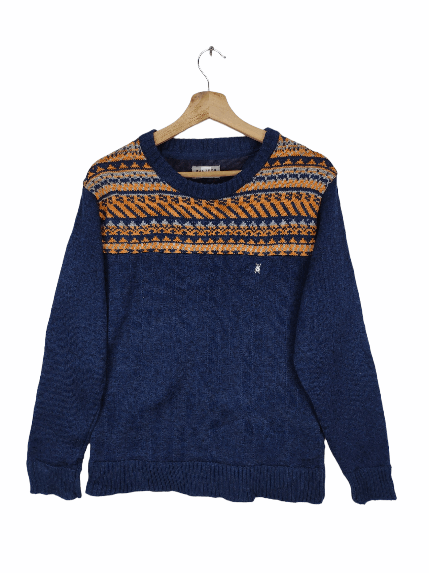 Aran Sweater Market × Japanese Brand × Macbeth Macbeth Wool Knit Sweater Crewneck Size US M / EU 48-50 / 2 - 1 Thumbnail