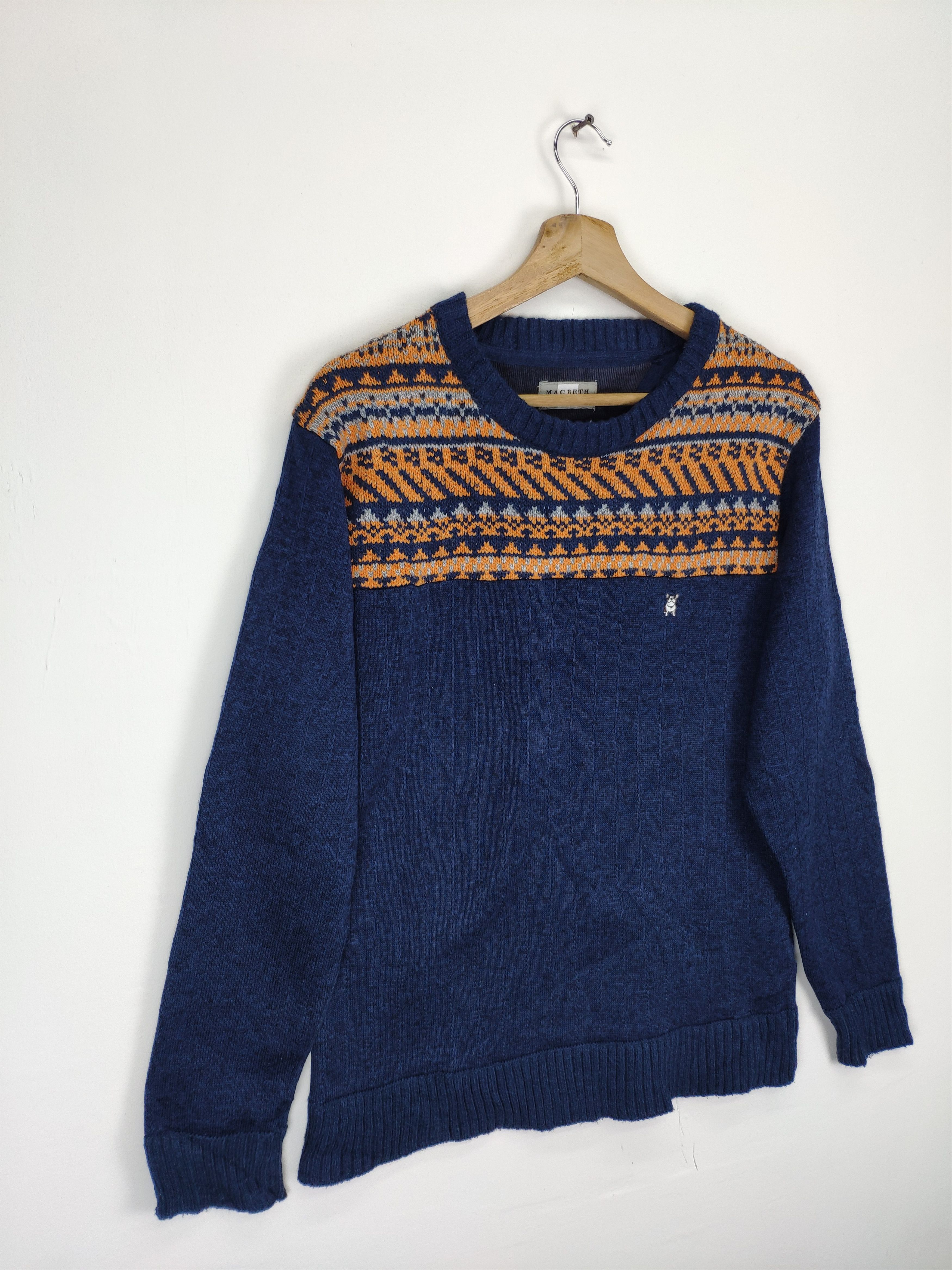 Aran Sweater Market × Japanese Brand × Macbeth Macbeth Wool Knit Sweater Crewneck Size US M / EU 48-50 / 2 - 3 Thumbnail