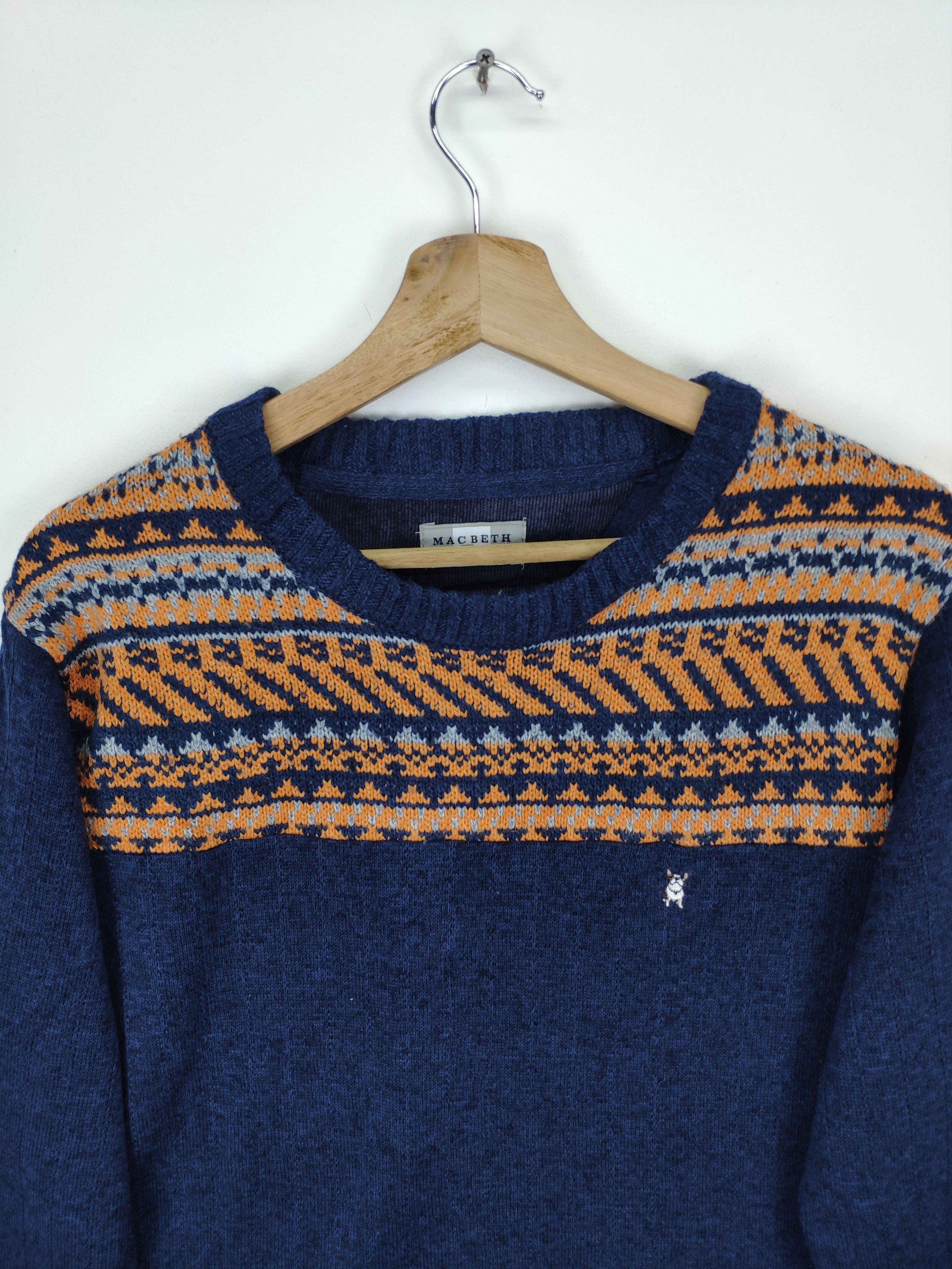 Aran Sweater Market × Japanese Brand × Macbeth Macbeth Wool Knit Sweater Crewneck Size US M / EU 48-50 / 2 - 7 Thumbnail