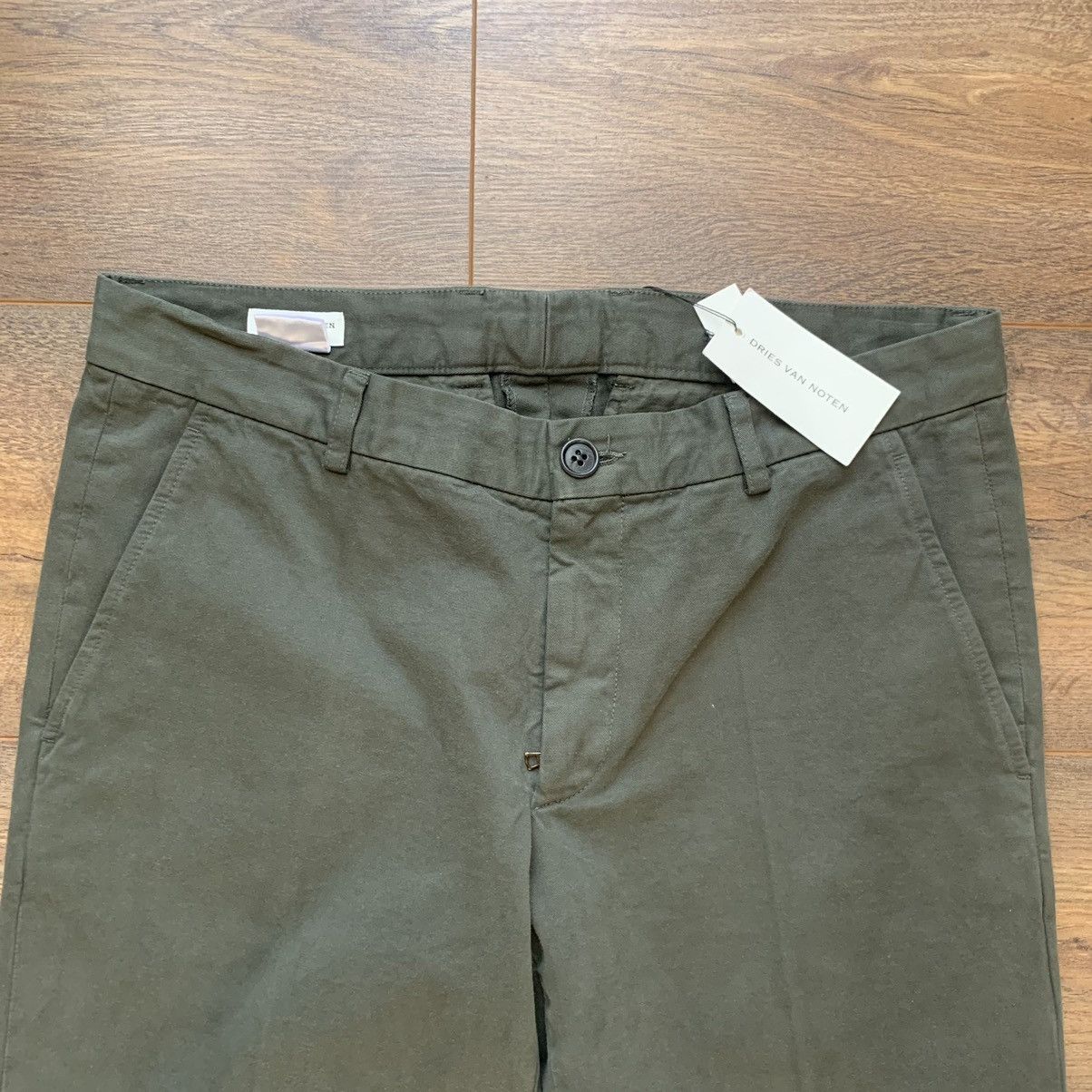 Dries Van Noten Olive Slim Trousers Size US 31 - 2 Thumbnail