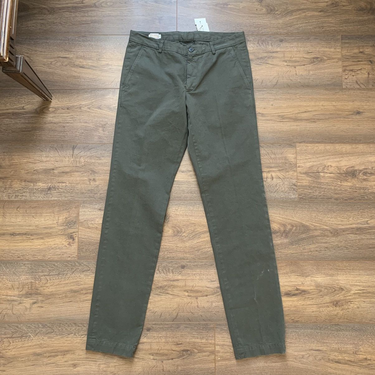 Dries Van Noten Olive Slim Trousers Size US 31 - 1 Thumbnail