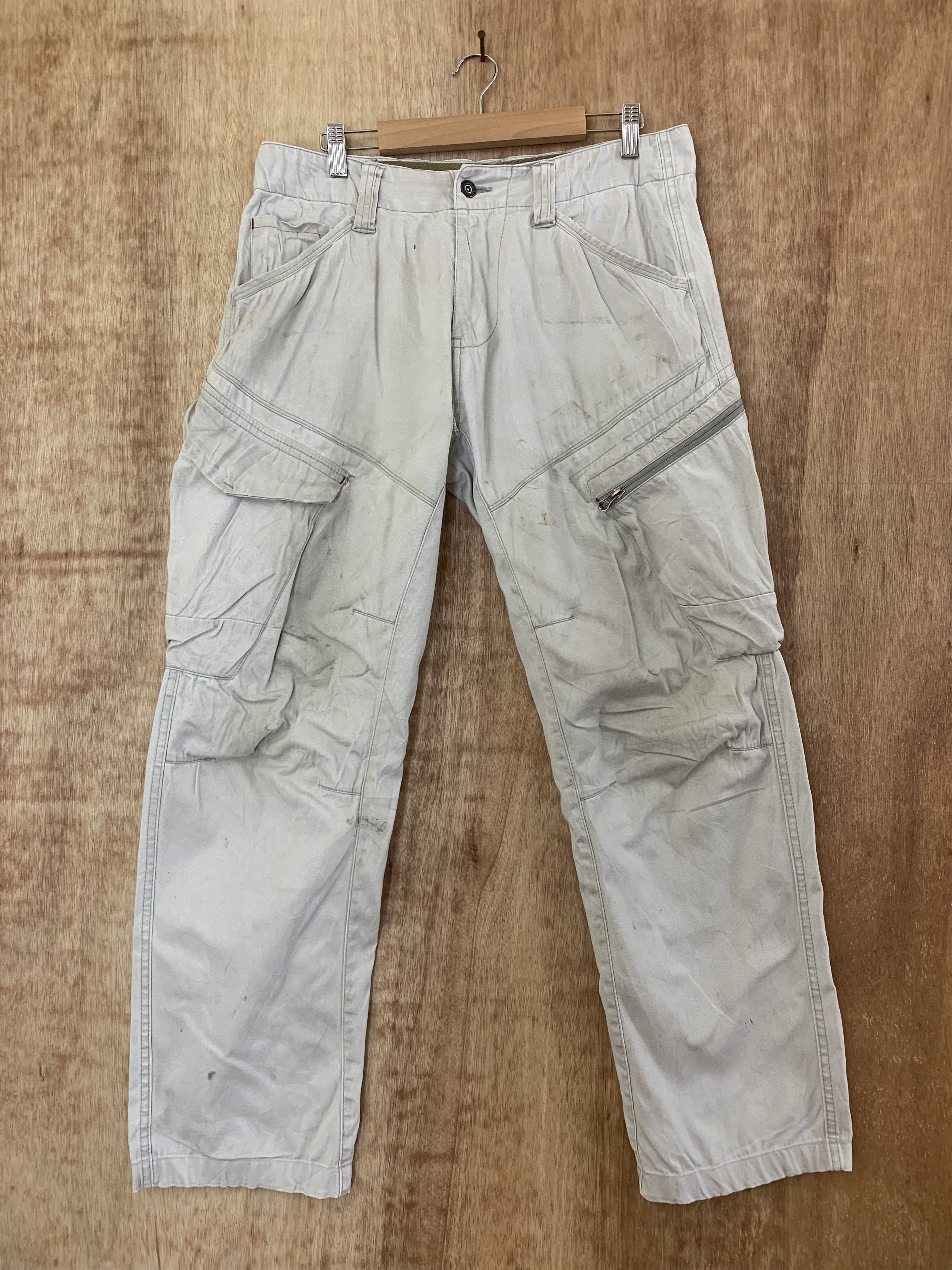 image of Genba Cargo Pants Multipocket Vintage Pants in Light Brown, Men's (Size 31)