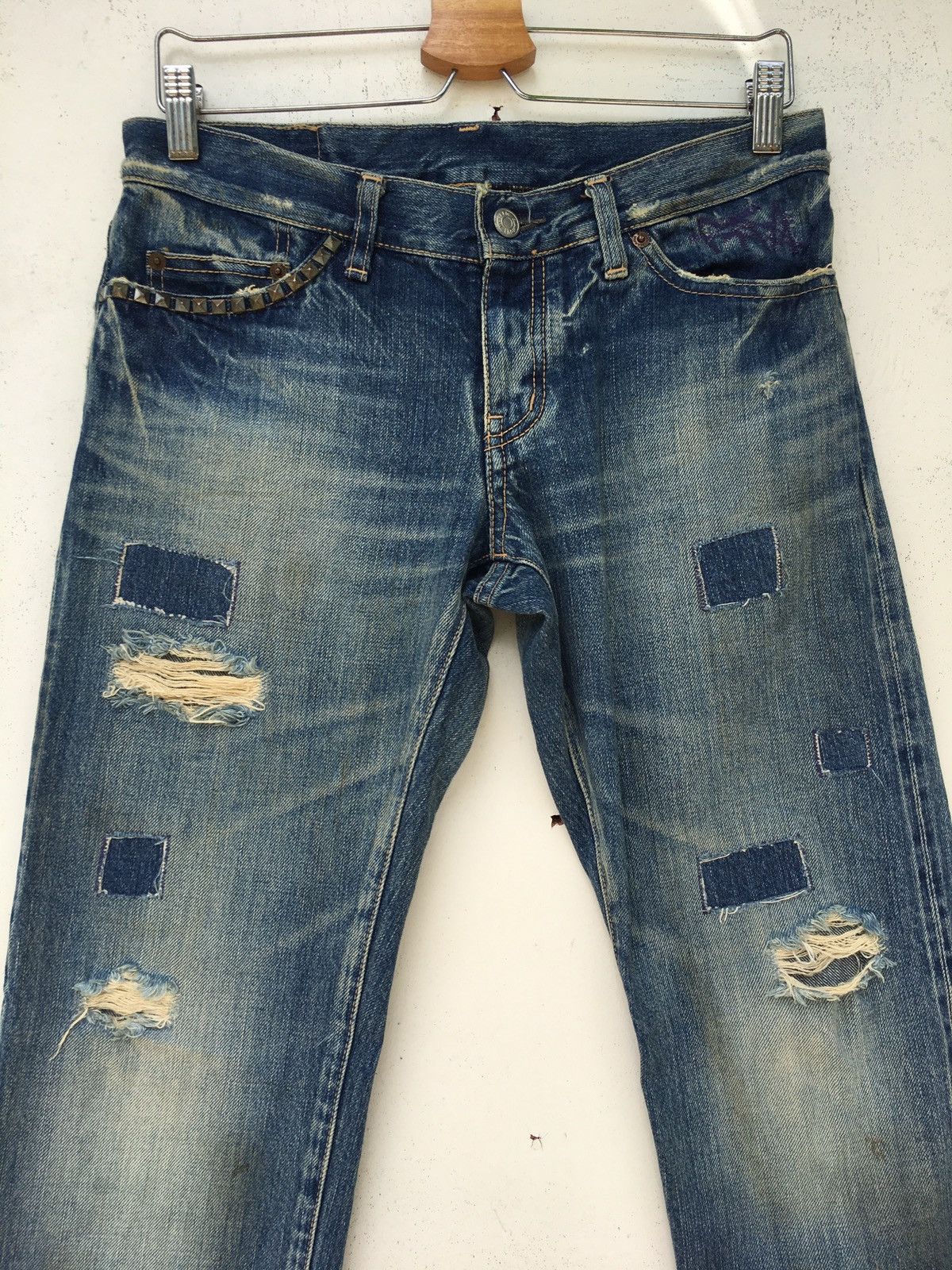 Hysteric Glamour Rare Hysteric Glamour Kinky Distressed Patchwork Jeans Size US 30 / EU 46 - 11 Thumbnail