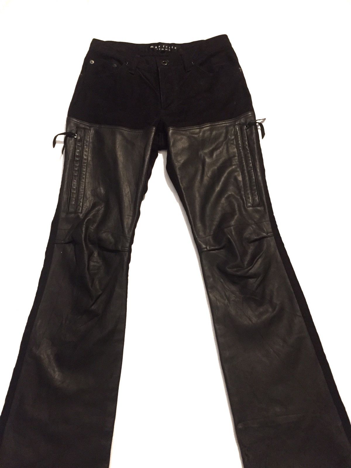 Japanese Brand × Leather Black cow leather bootcut pant made in Japan Size US 28 / EU 44 - 2 Thumbnail