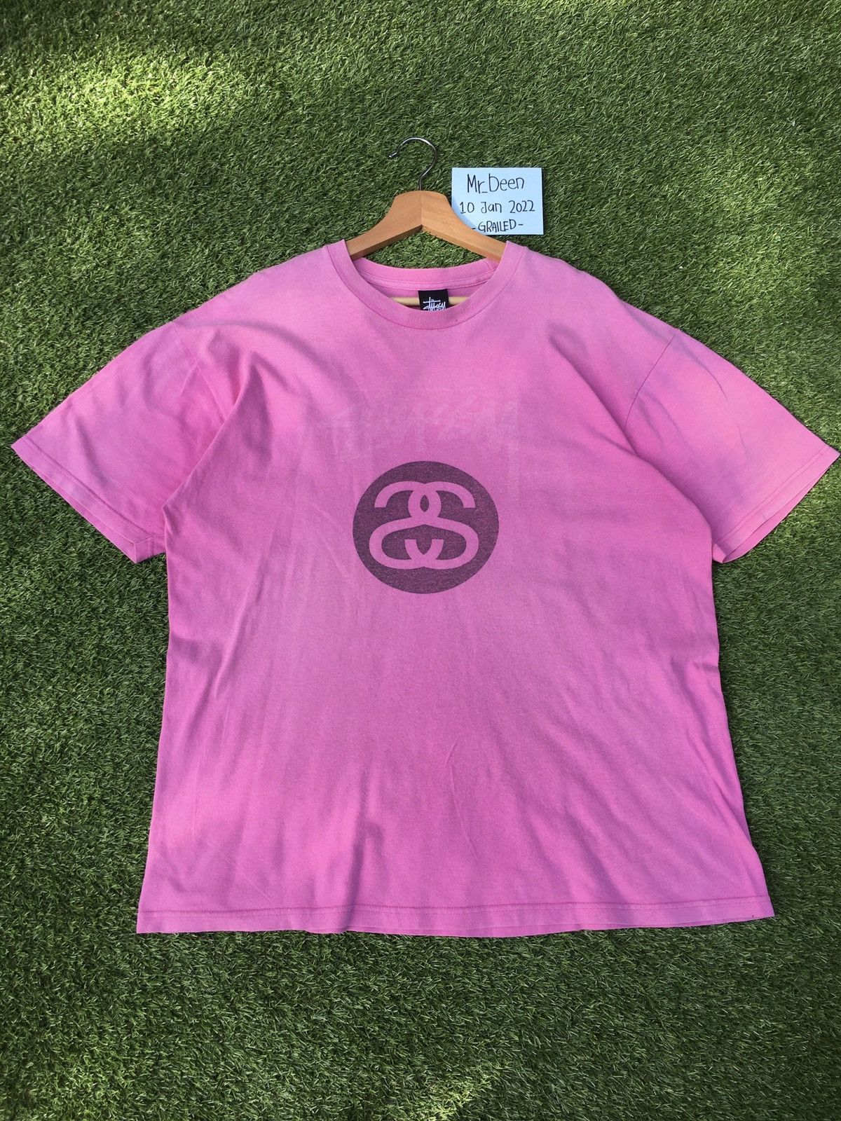 Stussy Vintage 90s Stussy Center Big Logo Pink T shirt Size US L / EU 52-54 / 3 - 2 Thumbnail