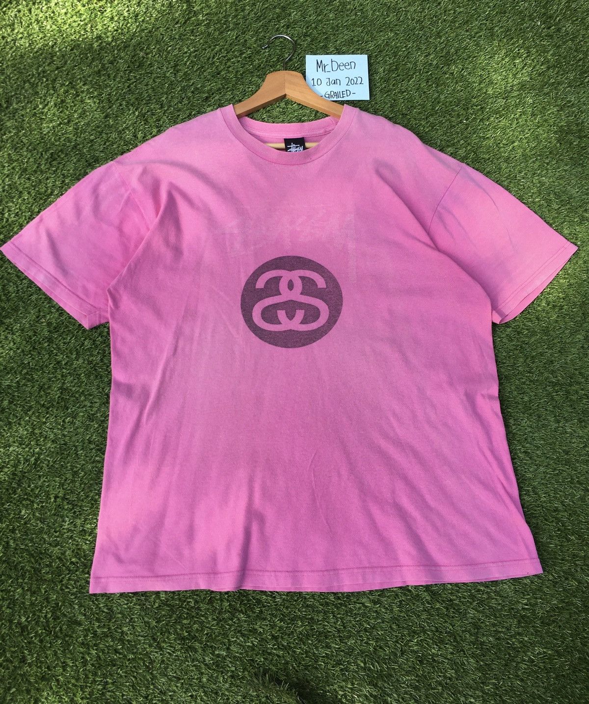 Stussy Vintage 90s Stussy Center Big Logo Pink T shirt Size US L / EU 52-54 / 3 - 1 Thumbnail