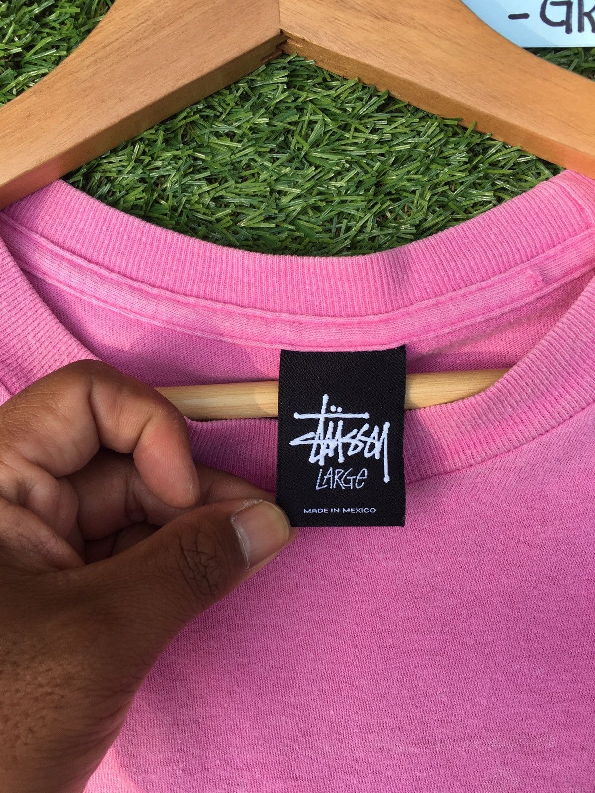 Stussy Vintage 90s Stussy Center Big Logo Pink T shirt Size US L / EU 52-54 / 3 - 10 Thumbnail