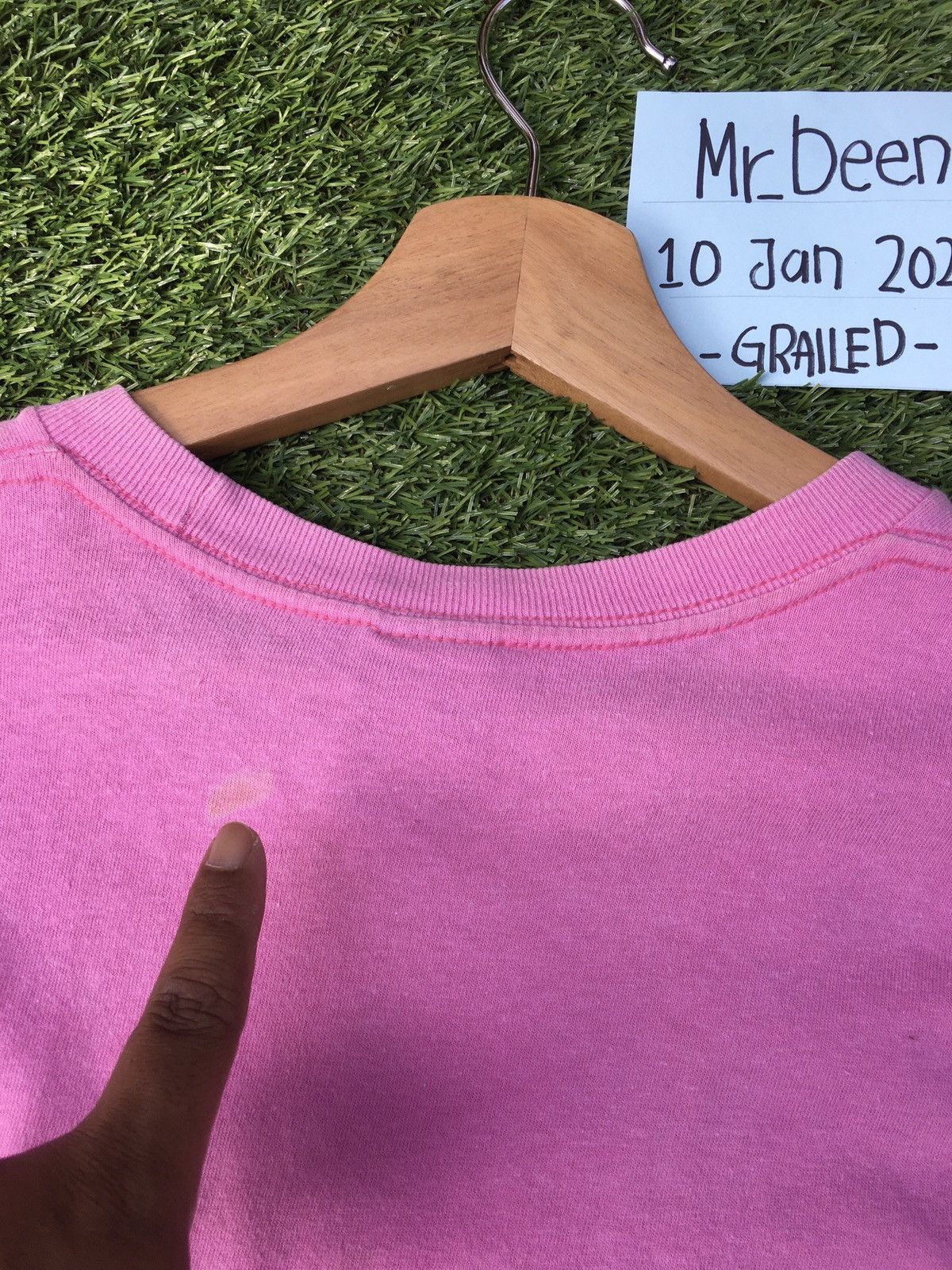 Stussy Vintage 90s Stussy Center Big Logo Pink T shirt Size US L / EU 52-54 / 3 - 14 Thumbnail