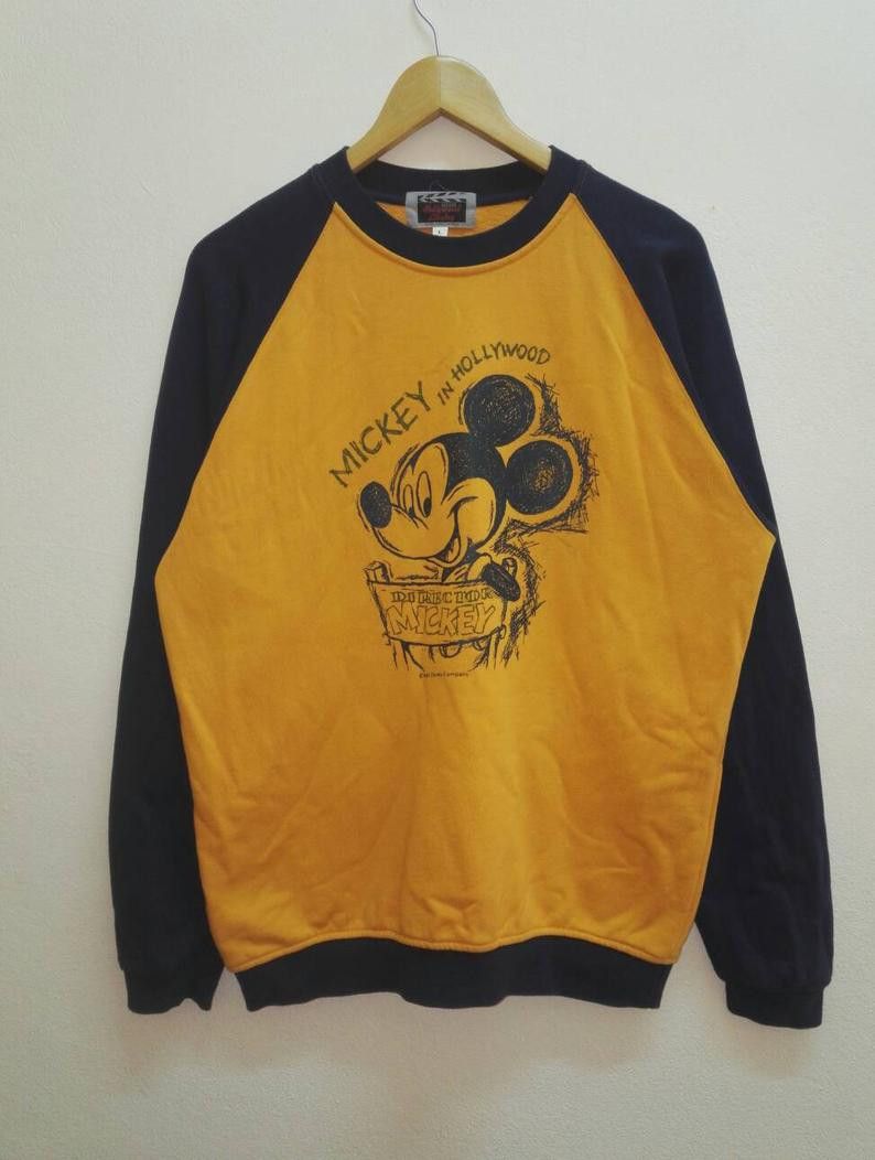 Disney Vintage Sweatshirt Mickey in Hollywood (ss240) Size US L / EU 52-54 / 3 - 1 Thumbnail