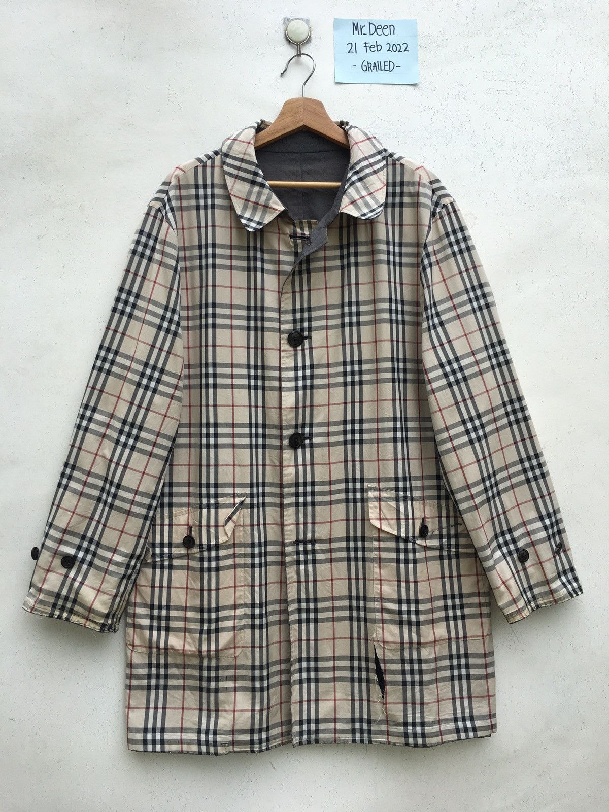 Burberry Vintage Burberry Checkered Long Jacket Reversible Size US XL / EU 56 / 4 - 6 Thumbnail