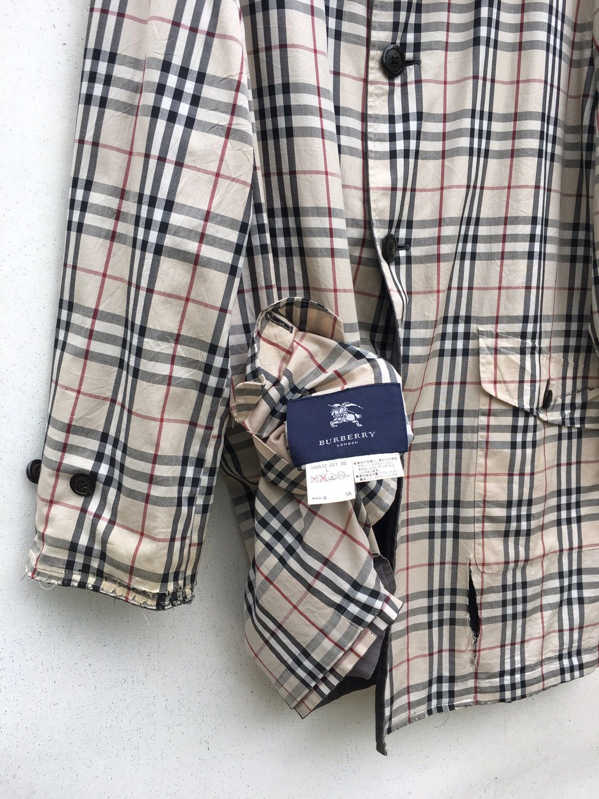Burberry Vintage Burberry Checkered Long Jacket Reversible Size US XL / EU 56 / 4 - 14 Thumbnail