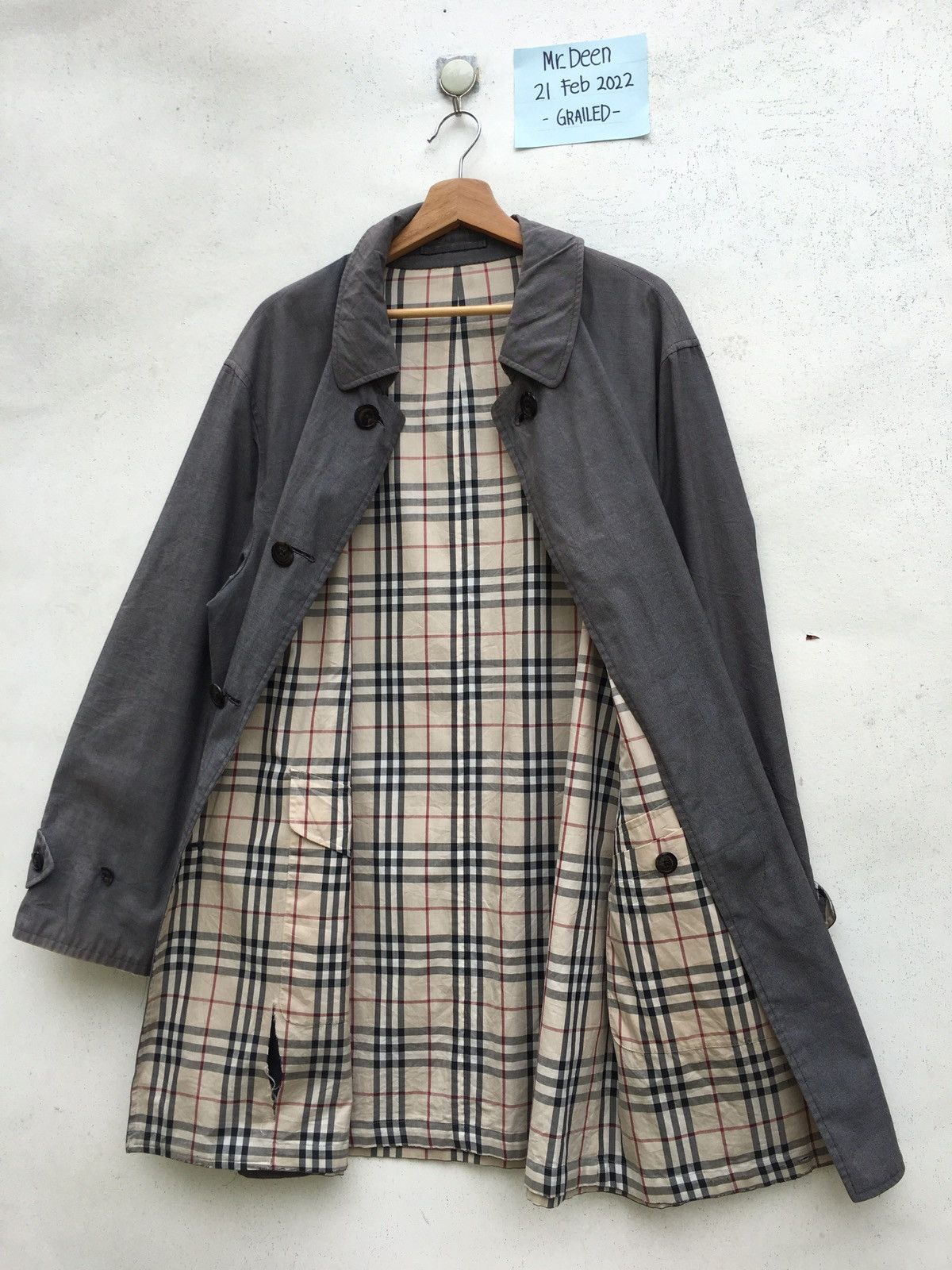 Burberry Vintage Burberry Checkered Long Jacket Reversible Size US XL / EU 56 / 4 - 4 Thumbnail