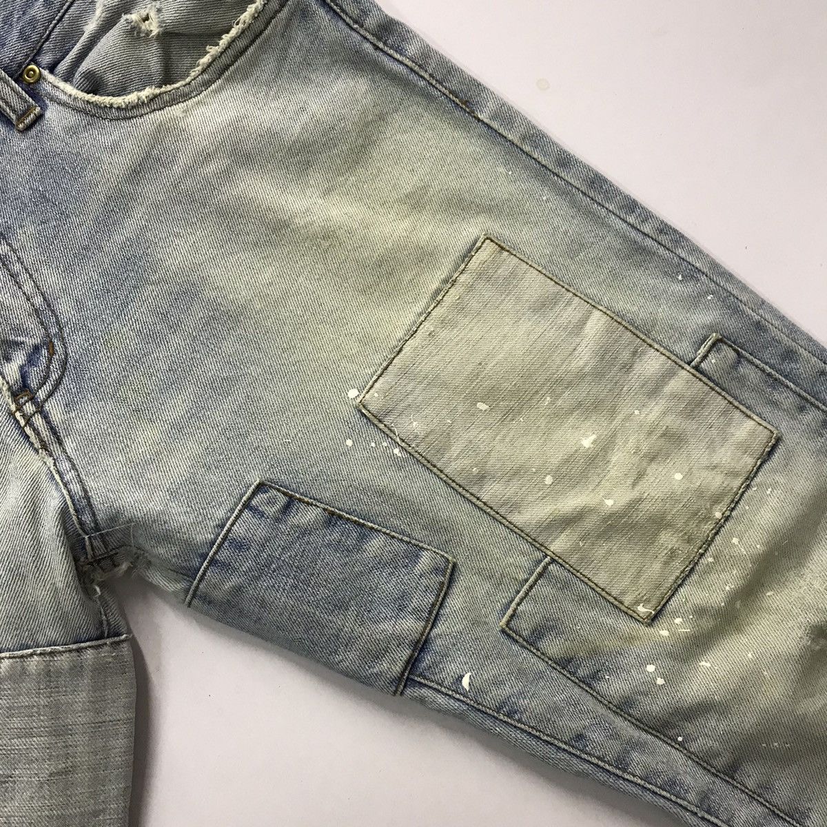 Other FLARED🔥JAPANERS DISTRESSED PATCHWORK DENIM PANTS Size US 30 / EU 46 - 9 Thumbnail