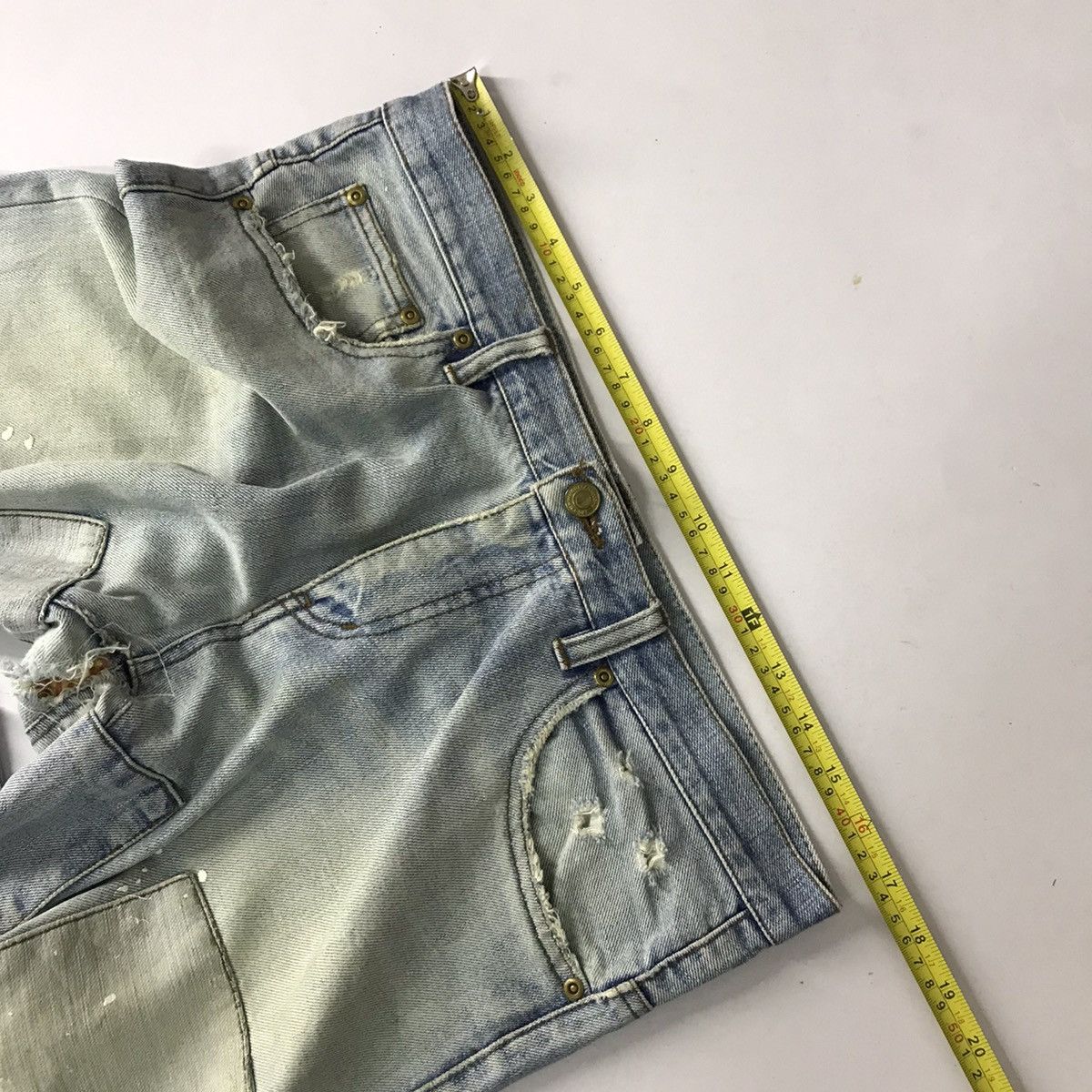 Other FLARED🔥JAPANERS DISTRESSED PATCHWORK DENIM PANTS Size US 30 / EU 46 - 15 Thumbnail