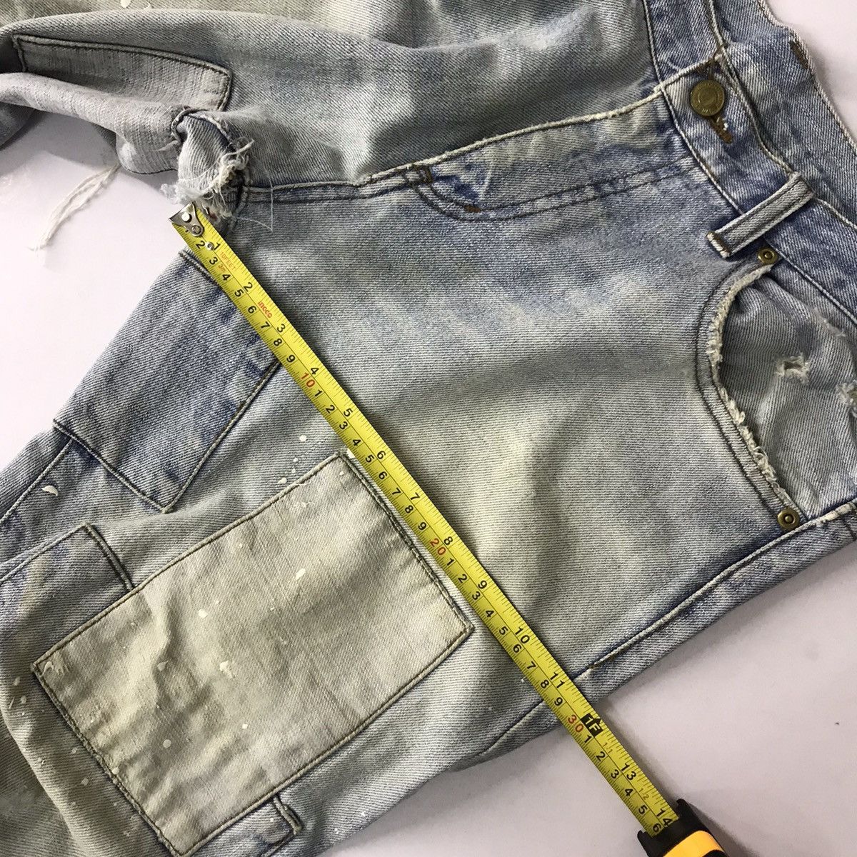 Other FLARED🔥JAPANERS DISTRESSED PATCHWORK DENIM PANTS Size US 30 / EU 46 - 17 Thumbnail