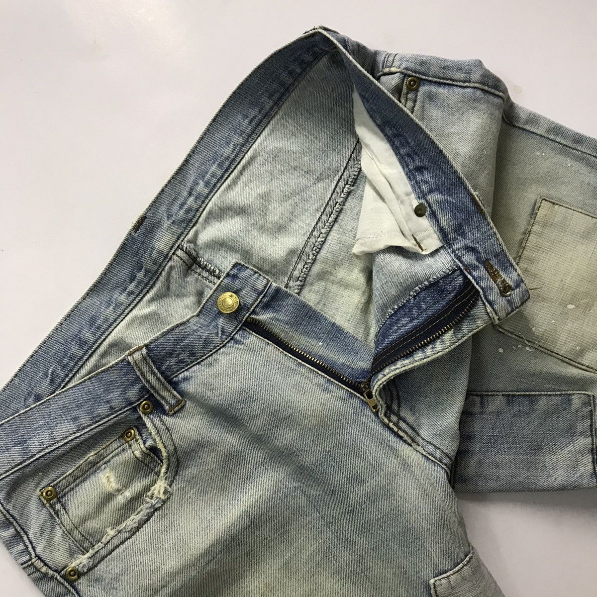 Other FLARED🔥JAPANERS DISTRESSED PATCHWORK DENIM PANTS Size US 30 / EU 46 - 11 Thumbnail