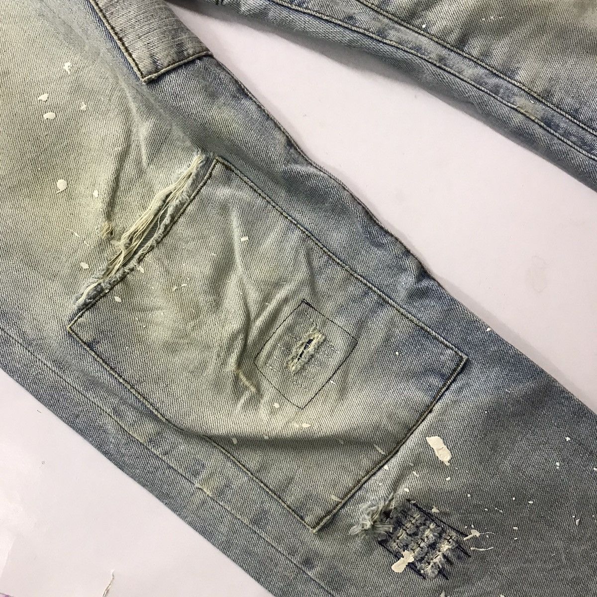 Other FLARED🔥JAPANERS DISTRESSED PATCHWORK DENIM PANTS Size US 30 / EU 46 - 10 Thumbnail
