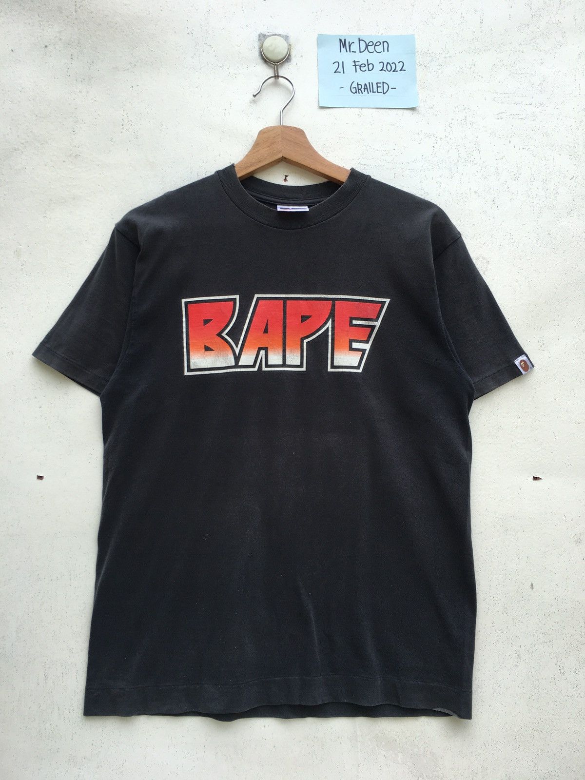 image of Bape Kiss Logo Tee in Black, Men's (Size Medium)