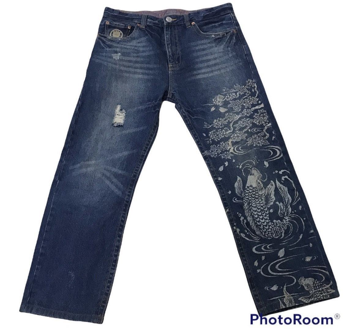 Japanese Brand Japanese Brand Koi Fish Big Logo Design Denim Size US 34 / EU 50 - 1 Thumbnail
