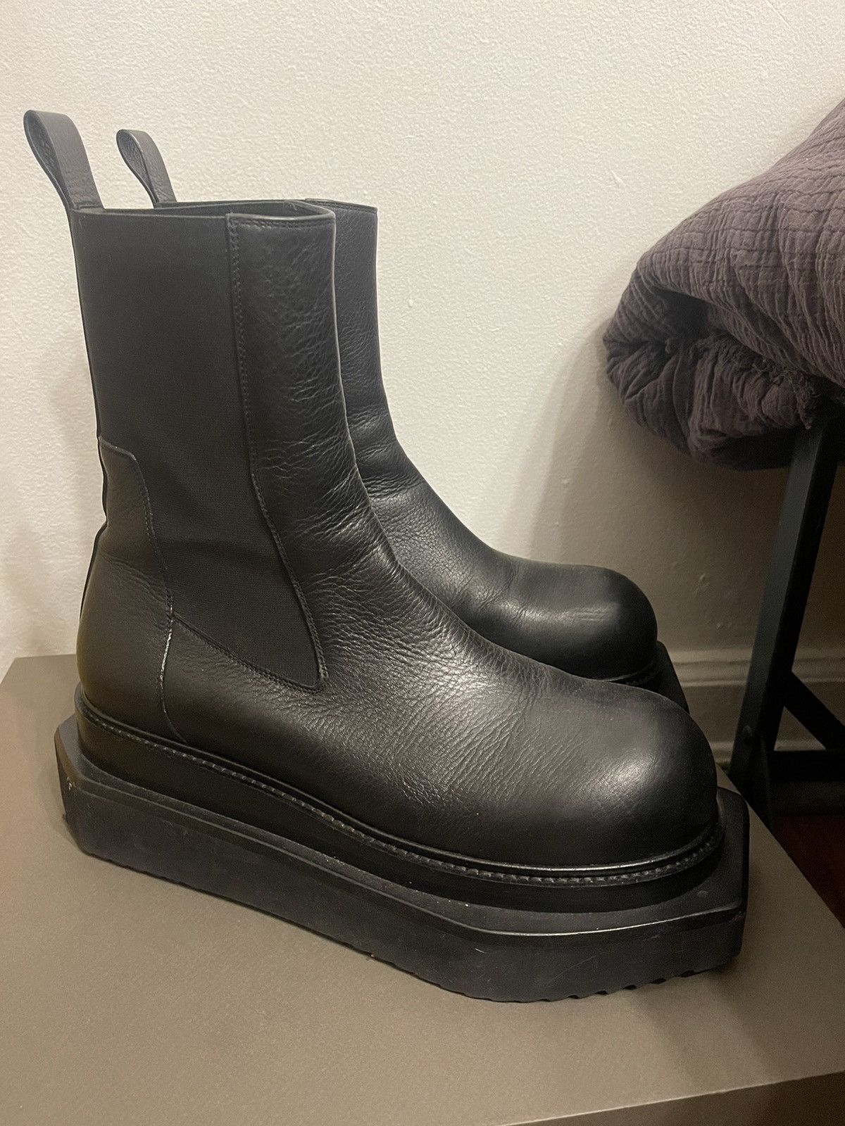 image of Rick Owens Beatle Turbo Cyclops Boots OG Pair in Black, Men's (Size 12)