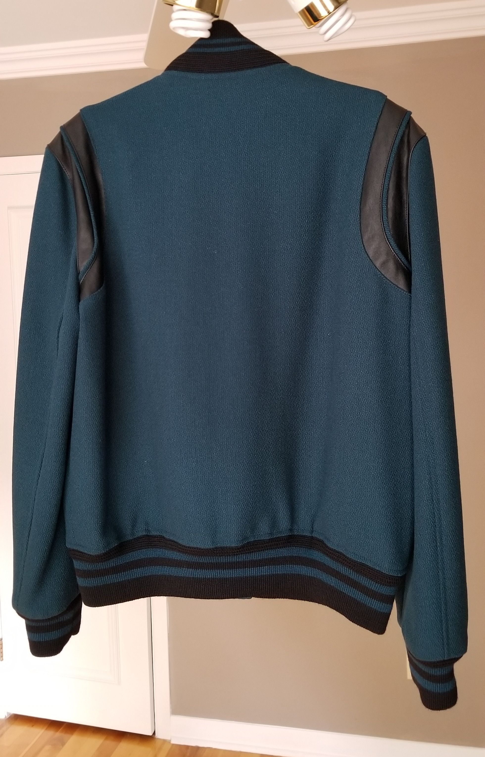 Saint Laurent Paris Saint Laurent Paris Teal Teddy Jacket Size US M / EU 48-50 / 2 - 2 Thumbnail