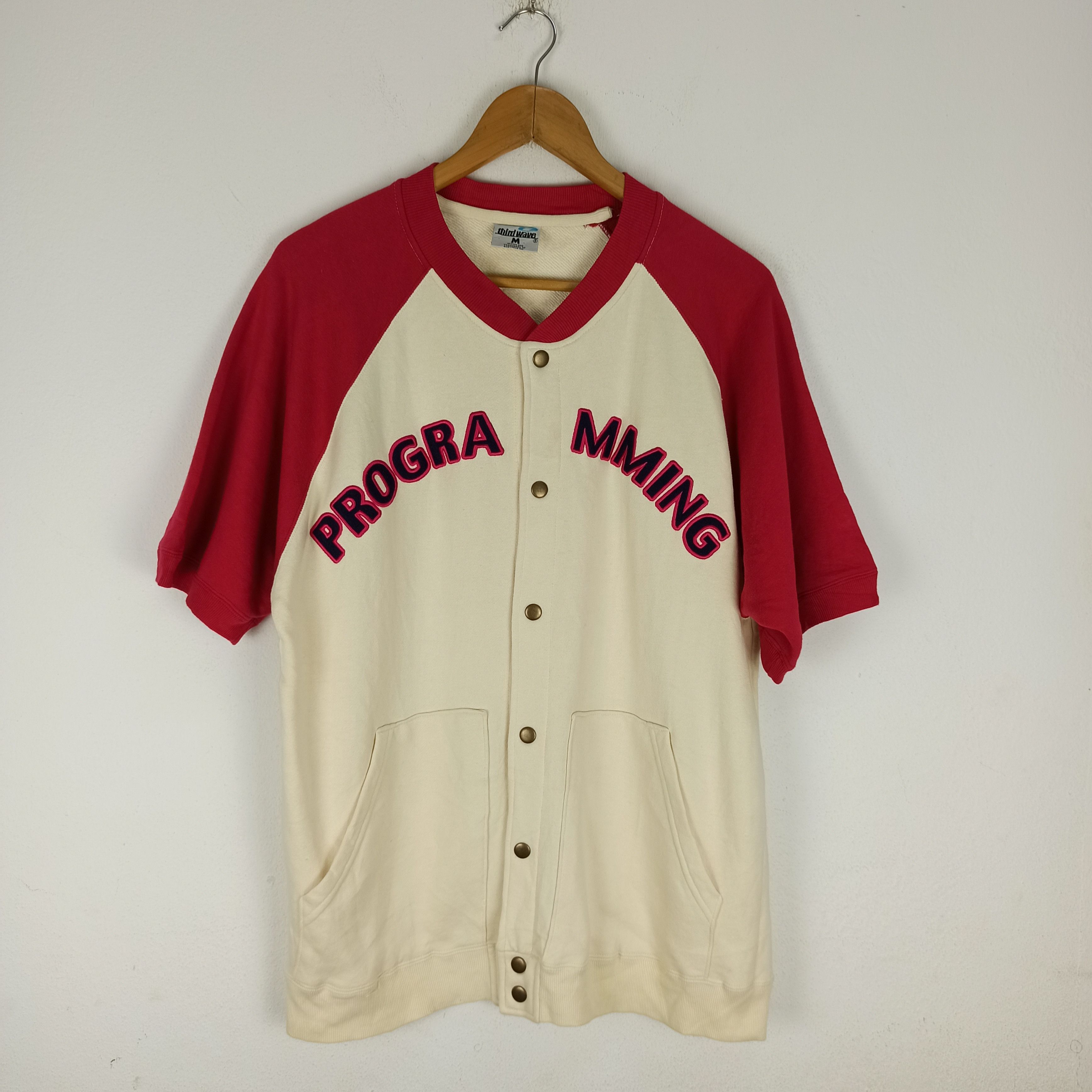 image of Vintage Third Wave Programming Apple Embroidered Big Logo in Cream/Red, Men's (Size Medium)