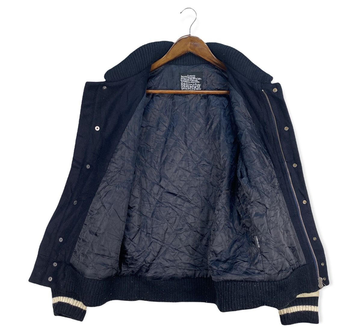 Japanese Brand Thermolite Wool Varsity Jacket Flip Collar Size US S / EU 44-46 / 1 - 4 Thumbnail