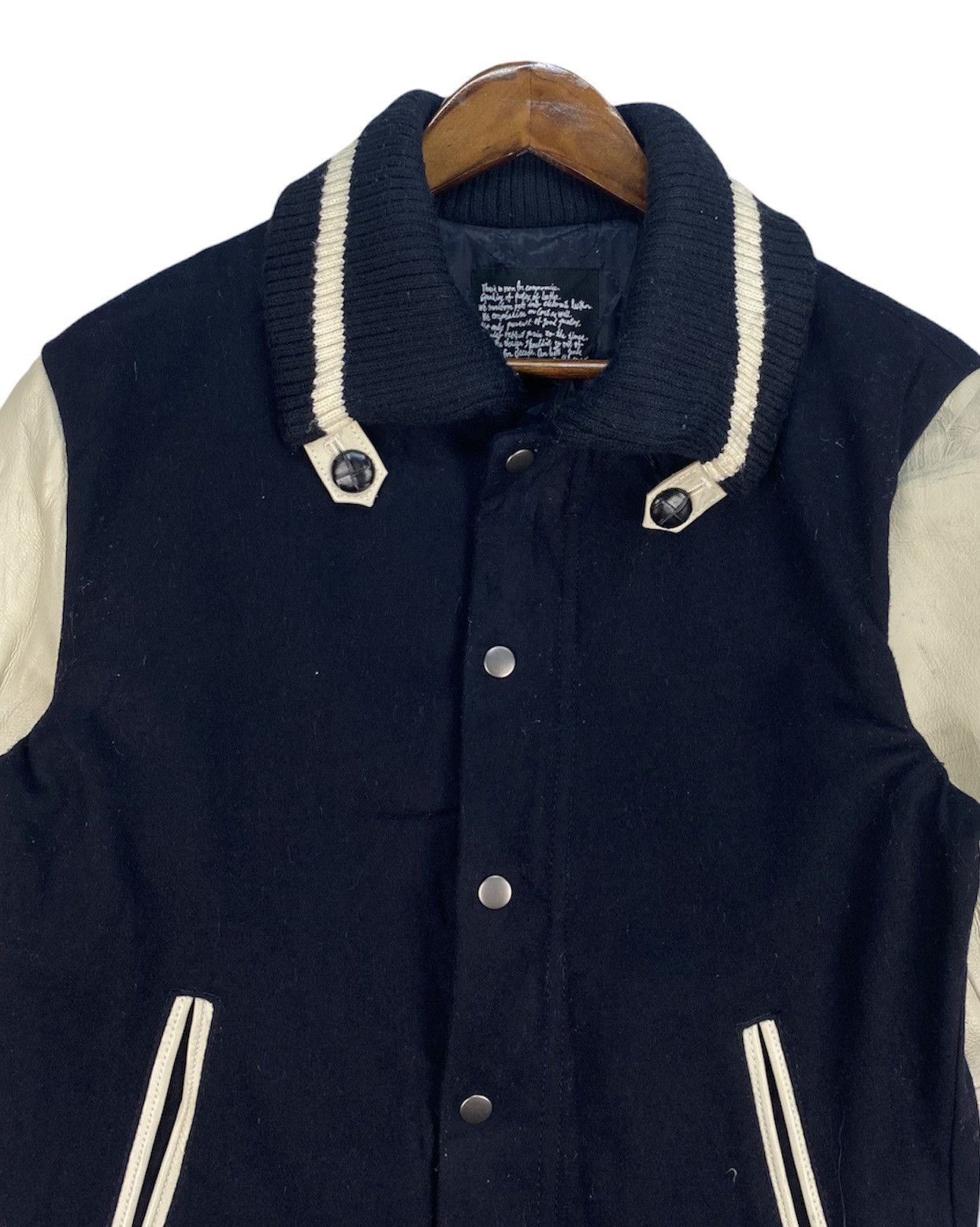 Japanese Brand Thermolite Wool Varsity Jacket Flip Collar Size US S / EU 44-46 / 1 - 3 Thumbnail