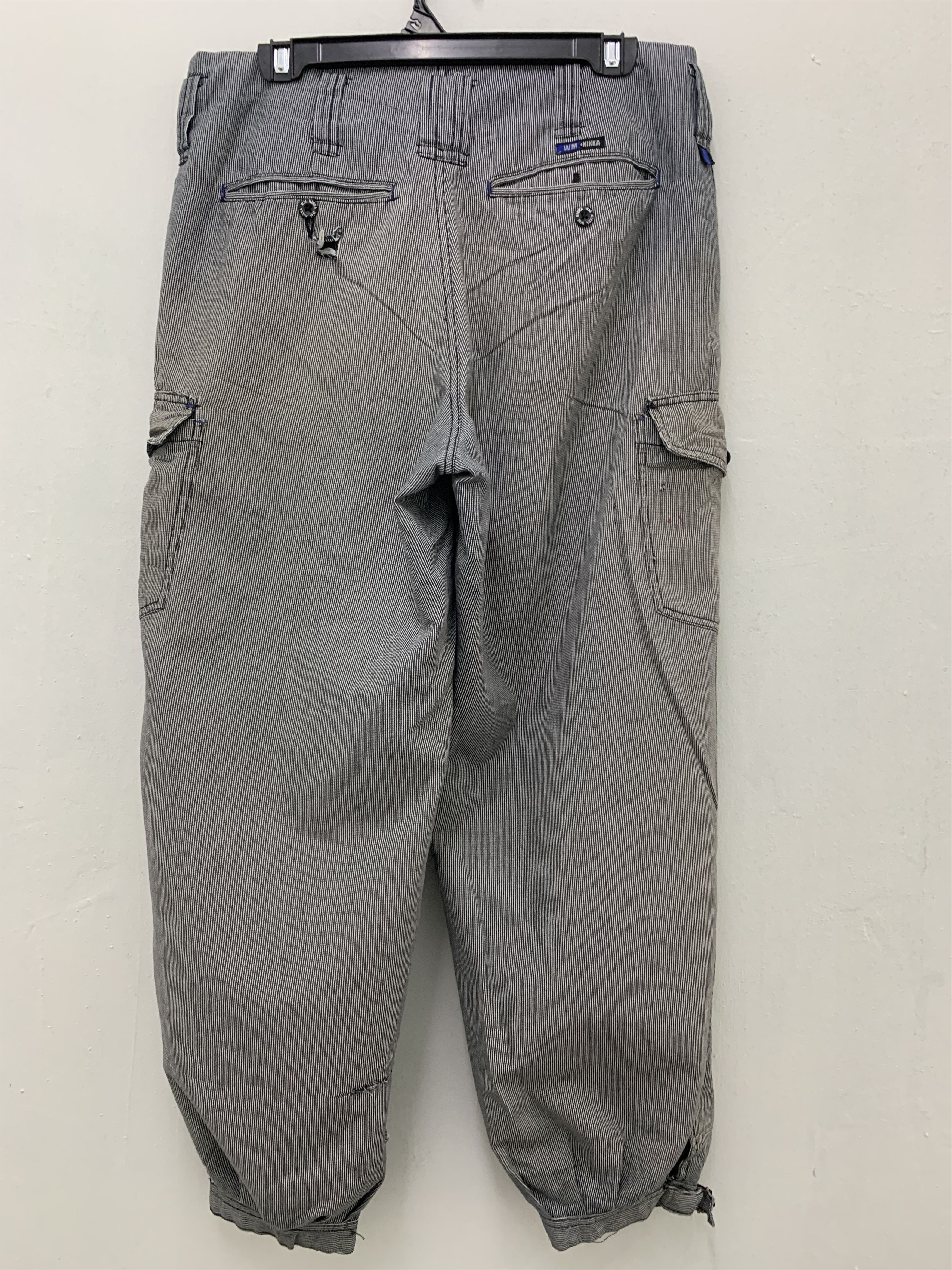 Japanese Brand Cargo Pants Multipocket Black White Stripes Japanese Brande Size US 31 - 11 Thumbnail